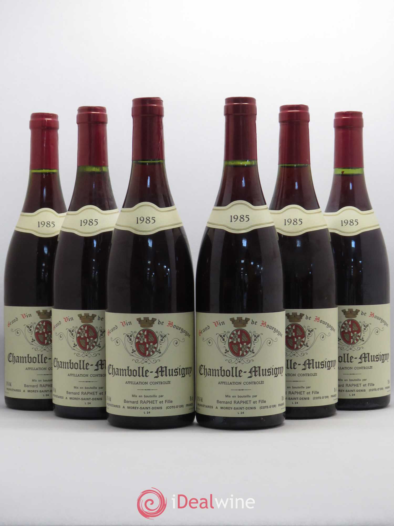 Chambolle-Musigny Domaine Bernard Raphet 1985 - Lot de 6 bouteilles - 0