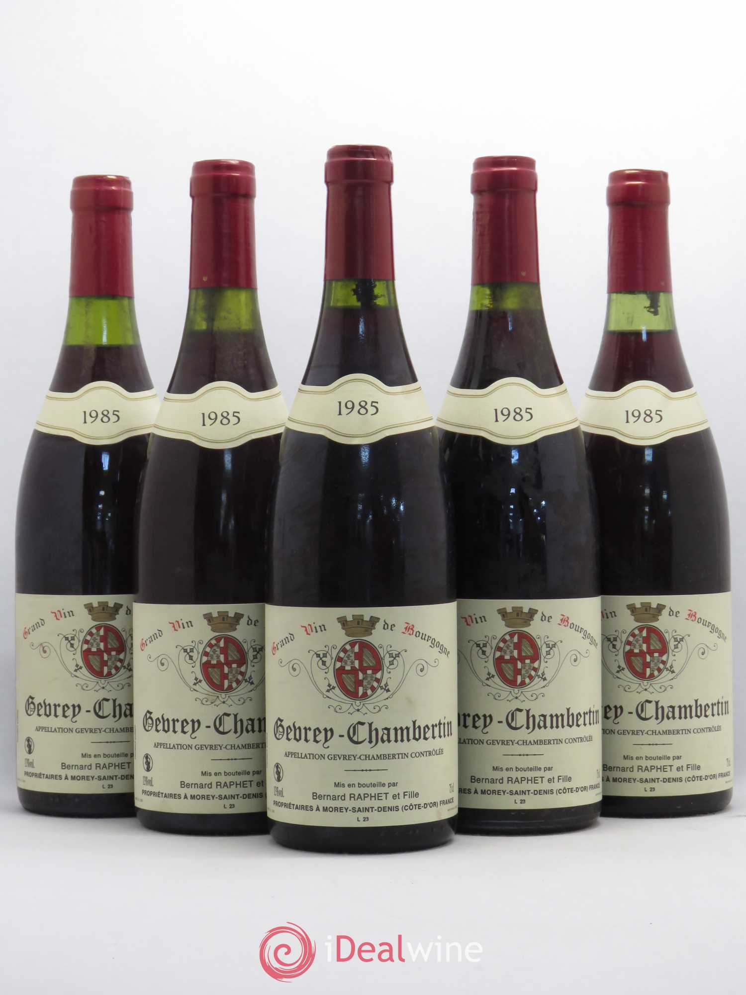 Gevrey-Chambertin Domaine Bernard Raphet 1985 - Lot de 5 bouteilles - 0