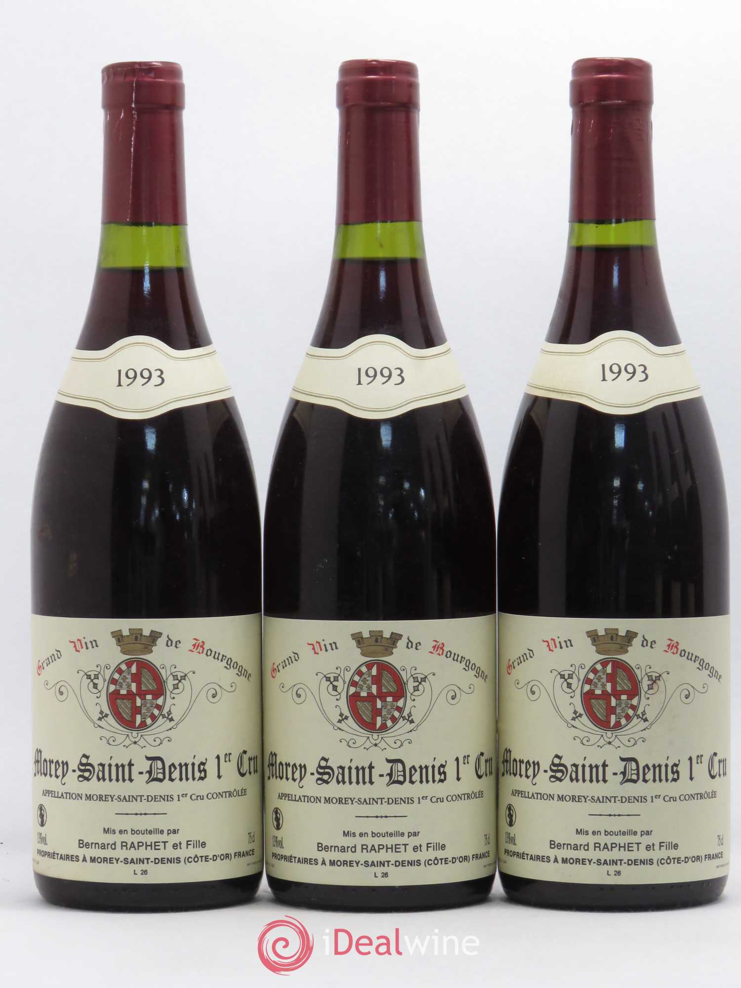Morey-Saint-Denis 1er Cru Domaine Bernard Raphet 1993 - Lot de 6 bouteilles - 1