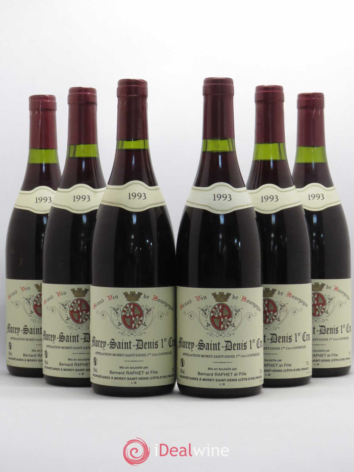 Morey-Saint-Denis 1er Cru Domaine Bernard Raphet 1993 - Lot de 6 bouteilles - 0