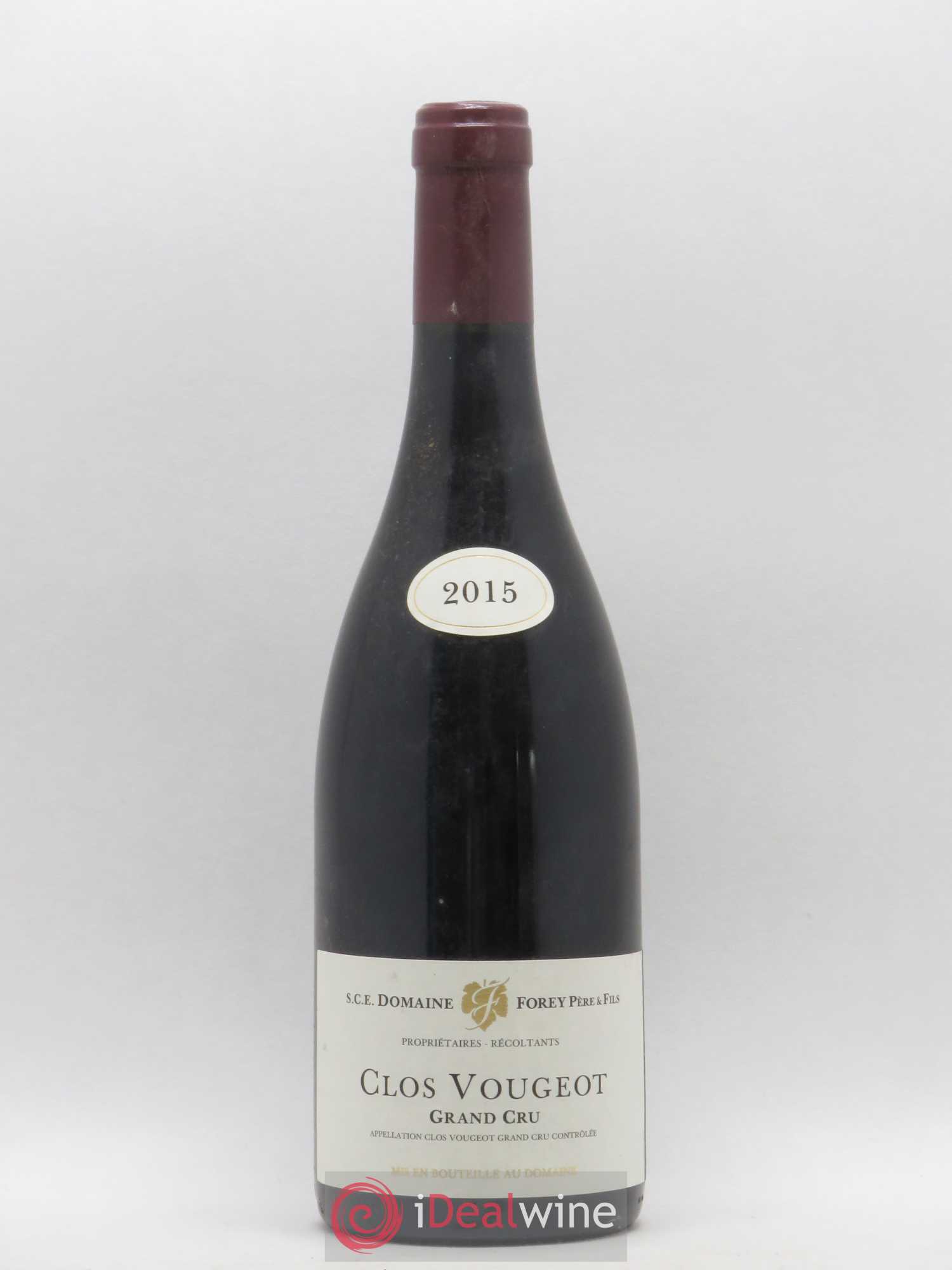 Clos de Vougeot Grand Cru Domaine Forey 2015 - Lot de 1 bouteille - 0