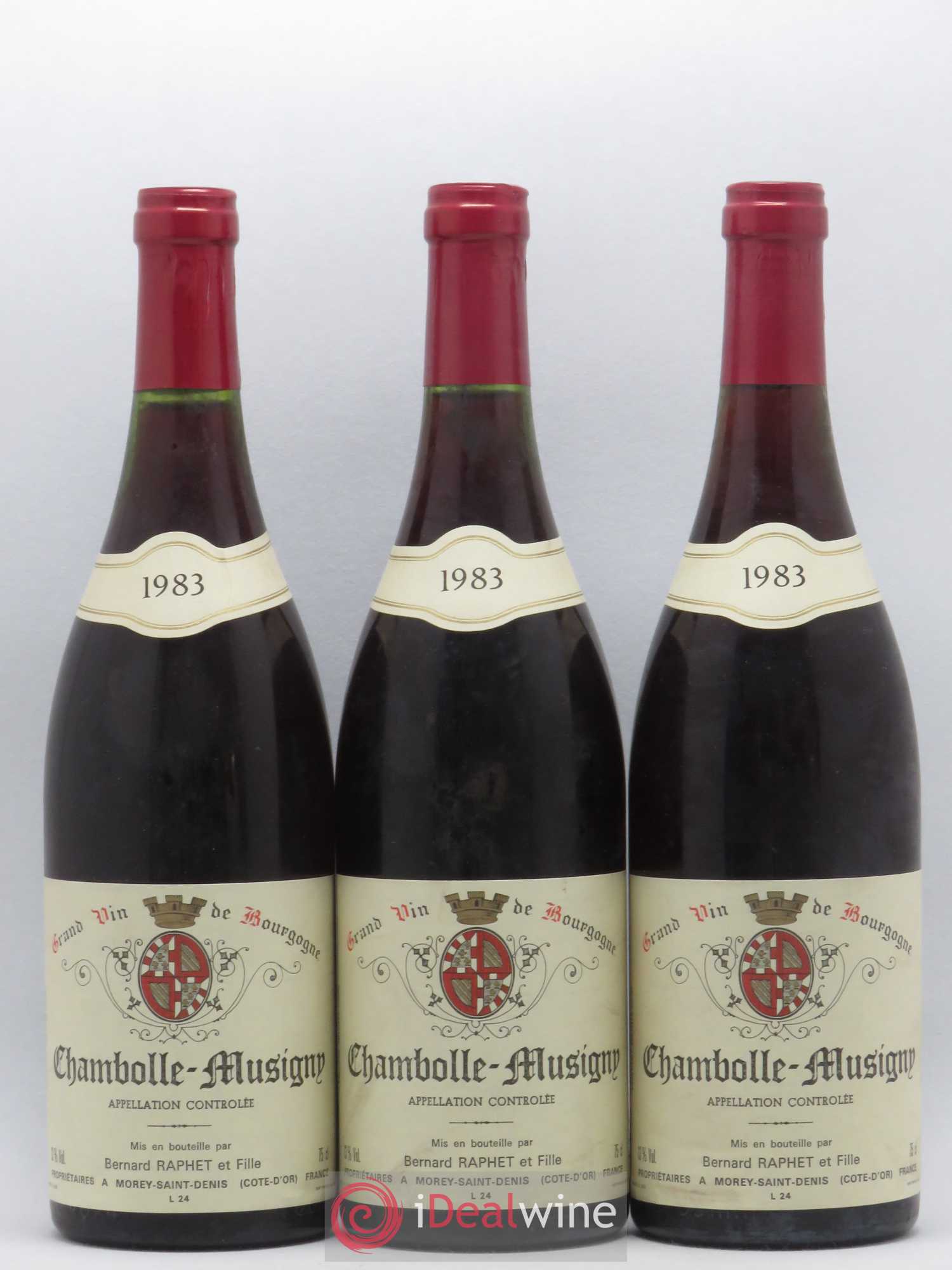 Chambolle-Musigny Bernard Raphet et Fille 1983 - Posten von 3 Flaschen - 0
