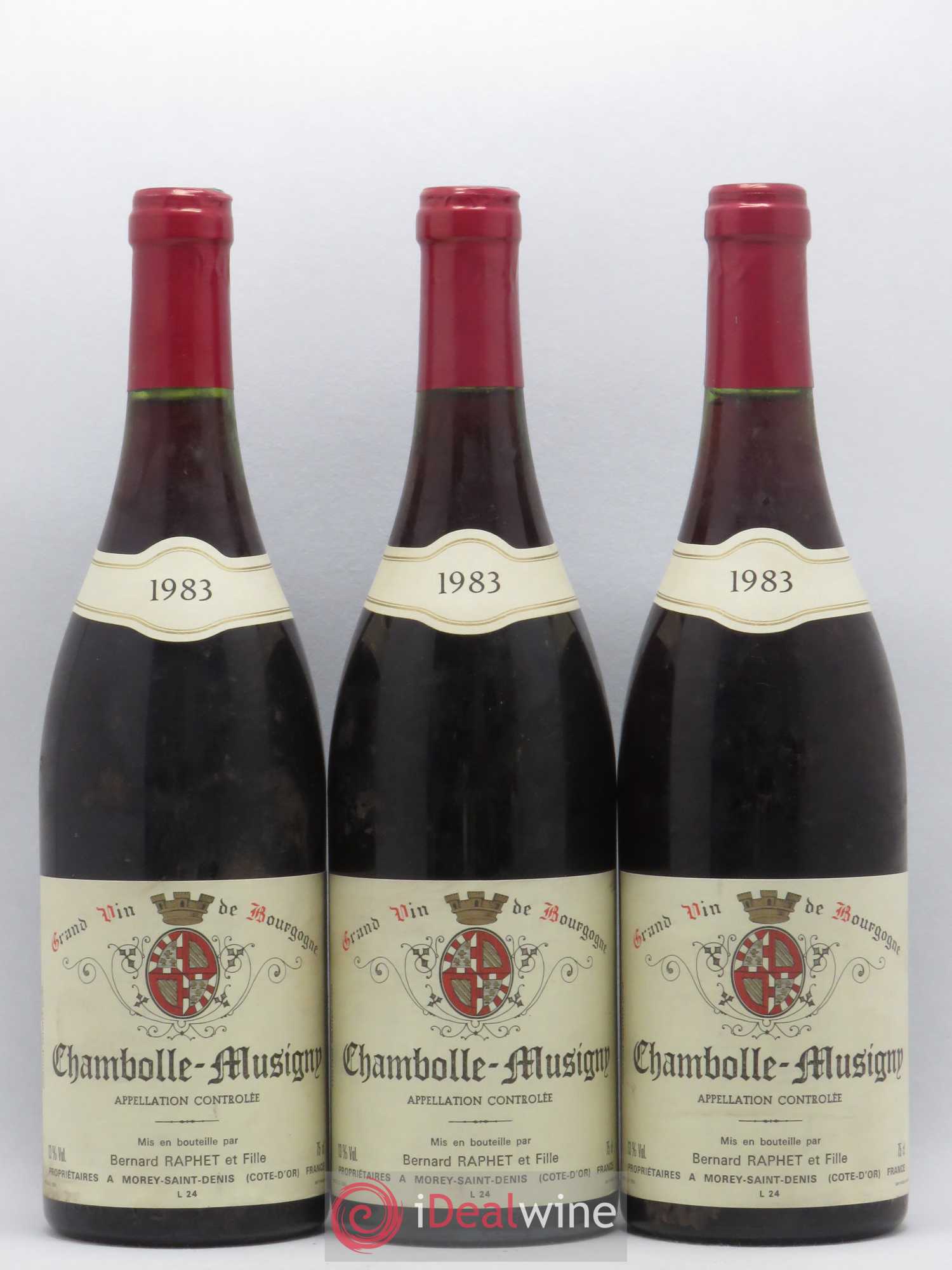 Chambolle-Musigny Bernard Raphet et Fille 1983 - Posten von 3 Flaschen - 0