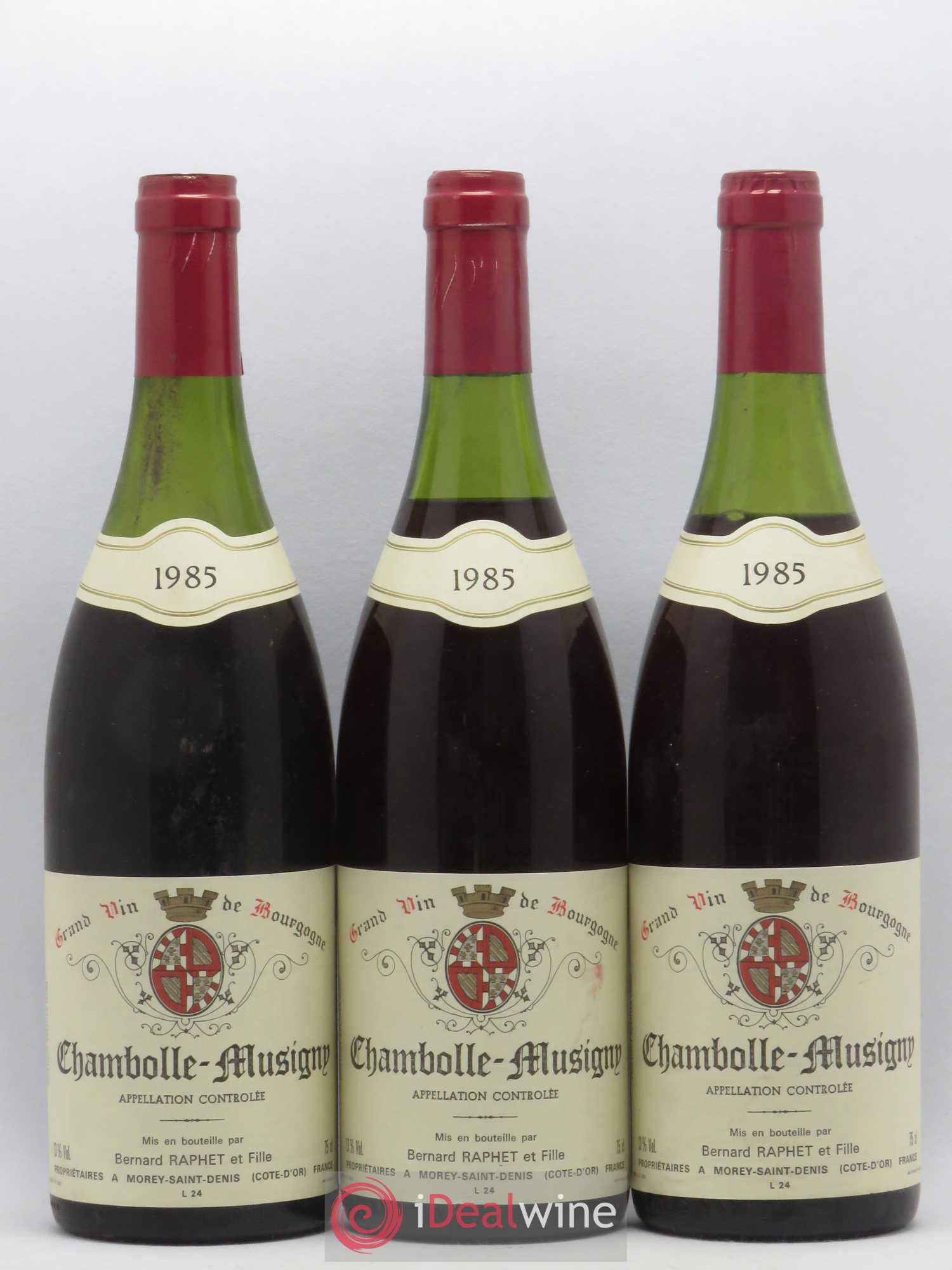 Chambolle-Musigny Bernard Raphet et Fille 1985 - Posten von 3 Flaschen - 0