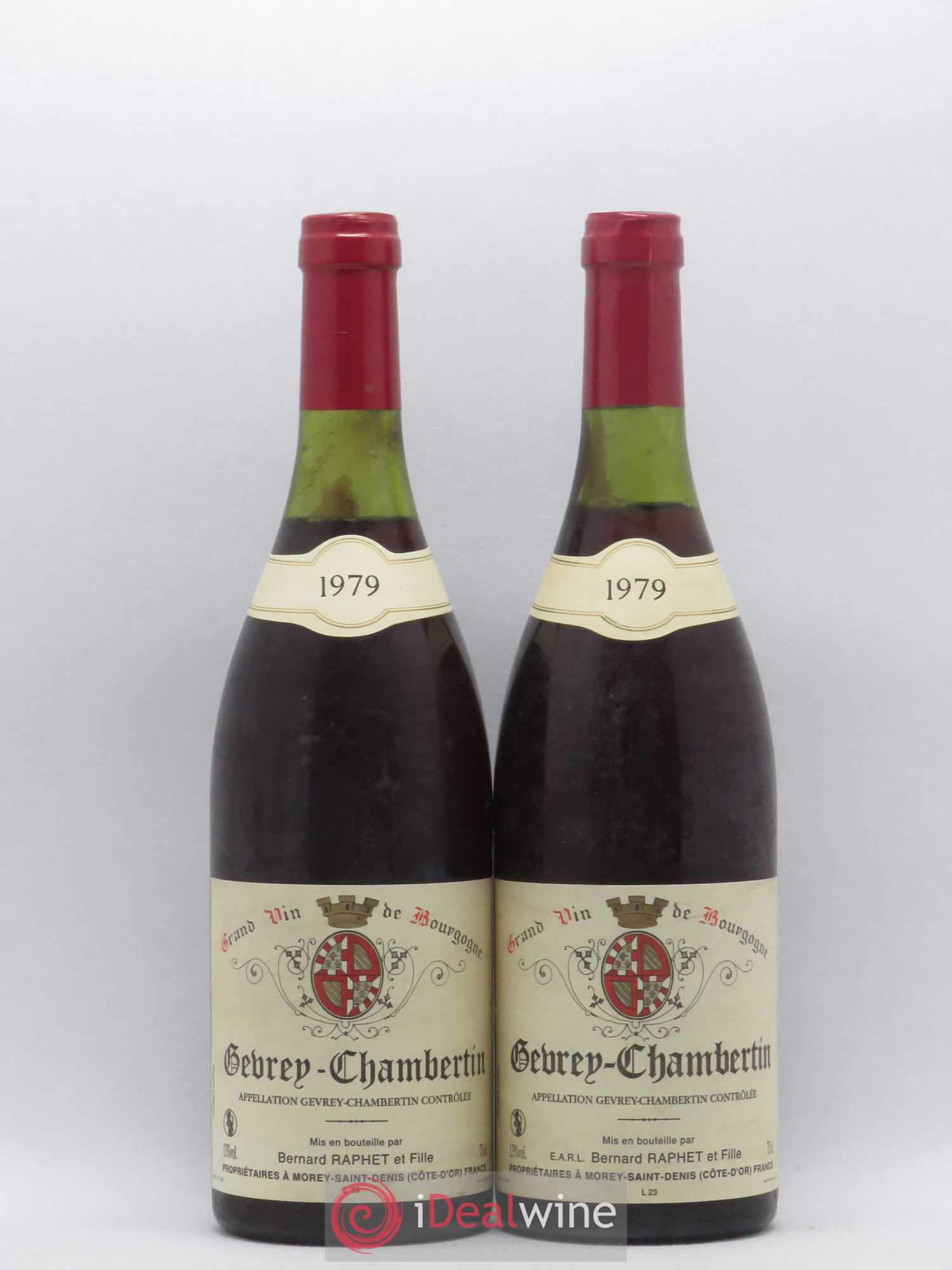 Gevrey-Chambertin Bernard Raphet et Fille 1979 - Posten von 2 Flaschen - 0