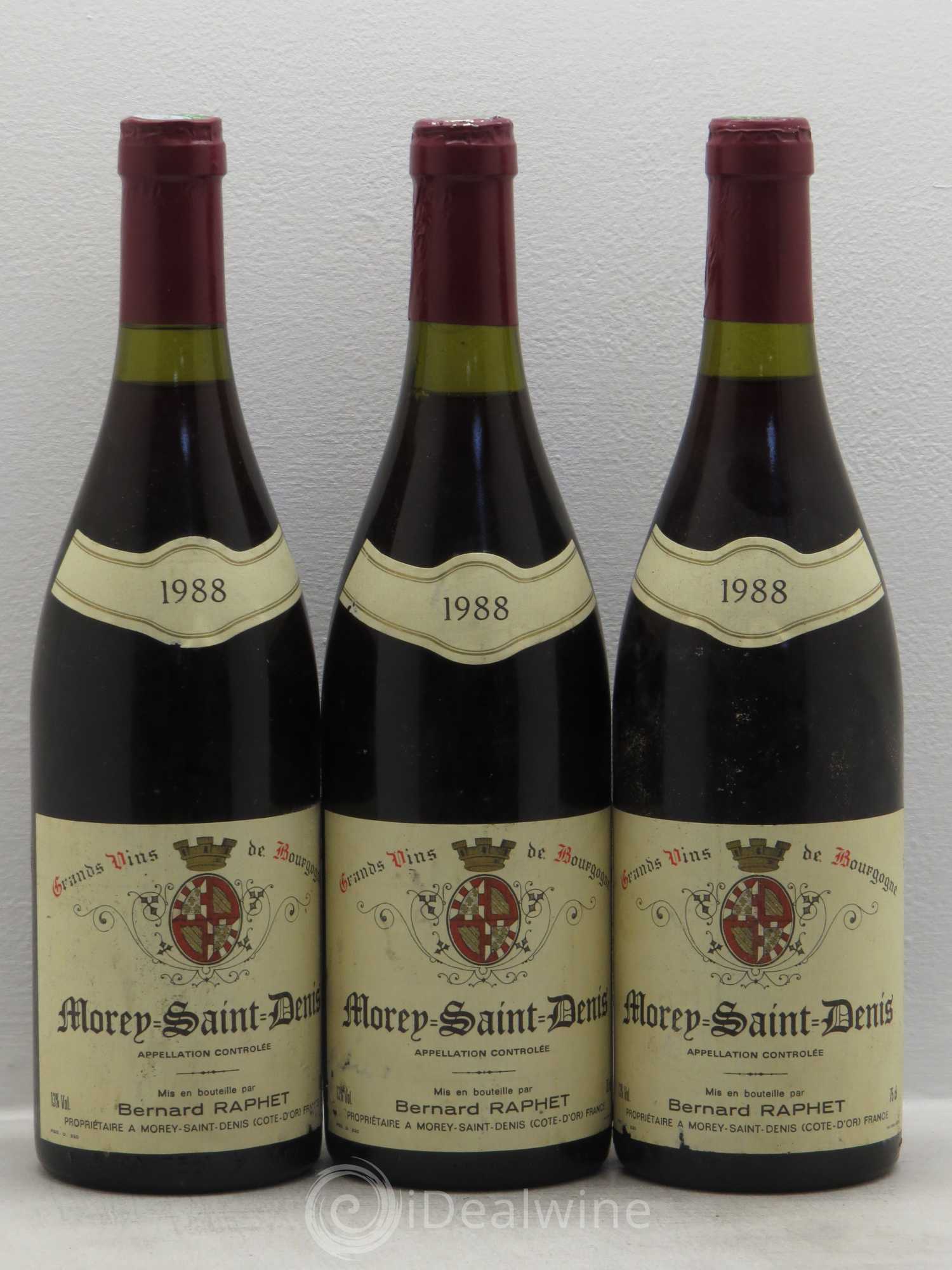 Morey-Saint-Denis B.Raphet (sans prix de réserve) 1988 - Posten von 3 Flaschen - 0