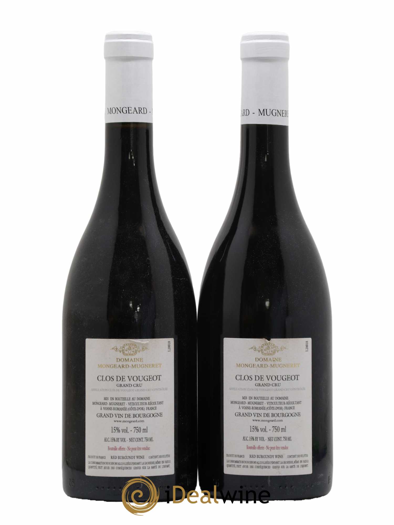 Clos de Vougeot Grand Cru Mongeard-Mugneret (Domaine) 2018 - Lot de 2 bouteilles - 1