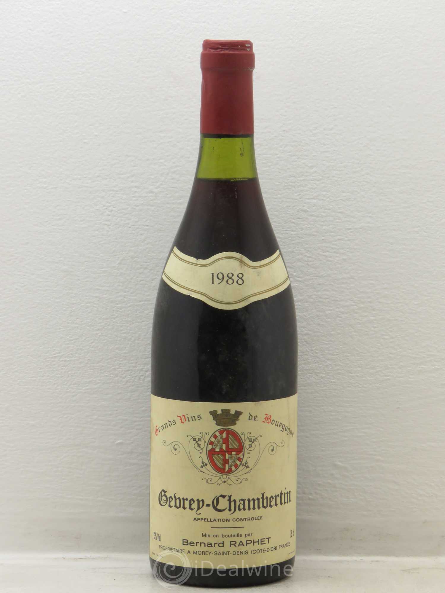 Gevrey-Chambertin Domaine Bernard Raphet 1988 - Lot de 6 bouteilles - 0