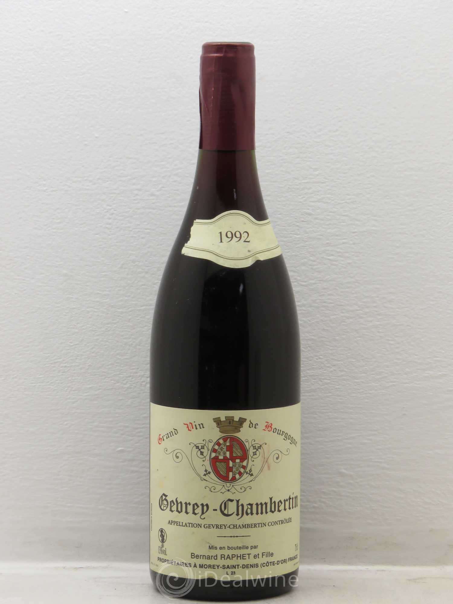 Gevrey-Chambertin Domaine Bernard Raphet (sans prix de réserve) 1992 - Posten von 6 Flaschen - 0