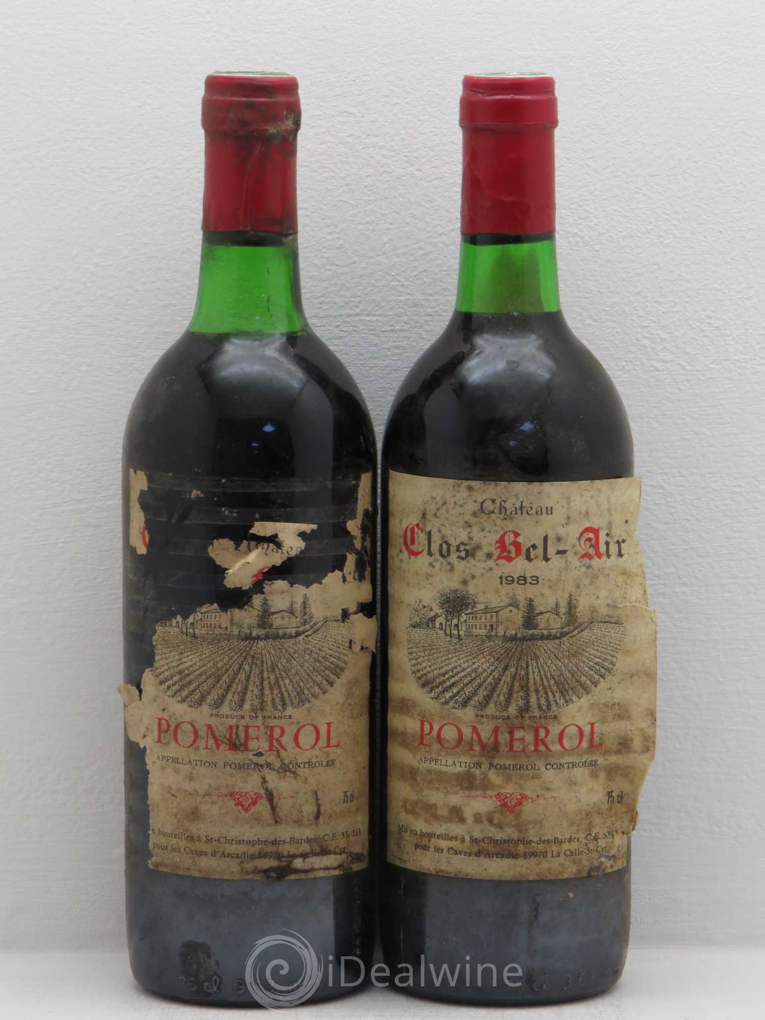 Pomerol Clos Bel Air 1983 - Posten von 2 Flaschen - 0