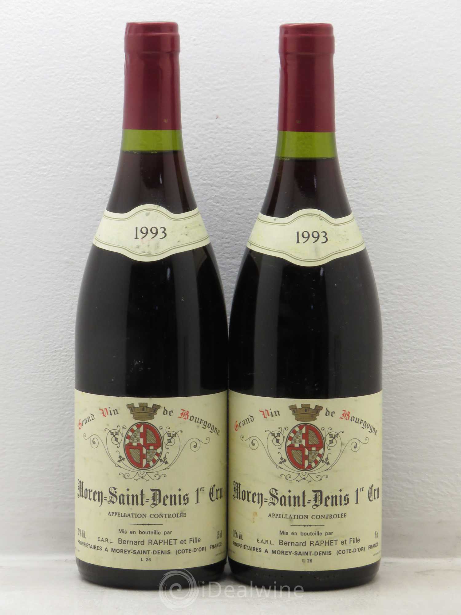 Morey-Saint-Denis 1er Cru Domaine Bernard Raphet 1993 - Lot de 2 bouteilles - 0