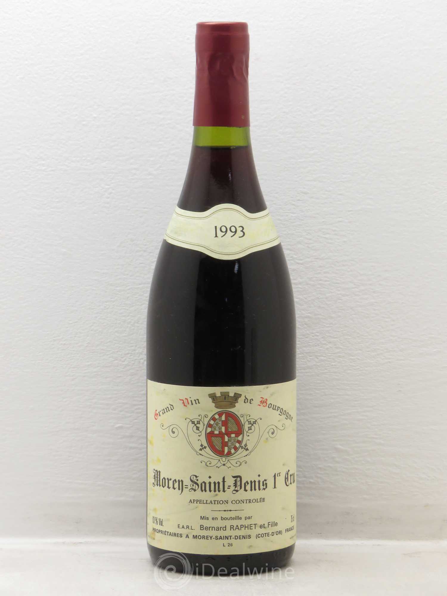 Morey-Saint-Denis 1er Cru Domaine Bernard Raphet 1993 - Lot de 1 bouteille - 0