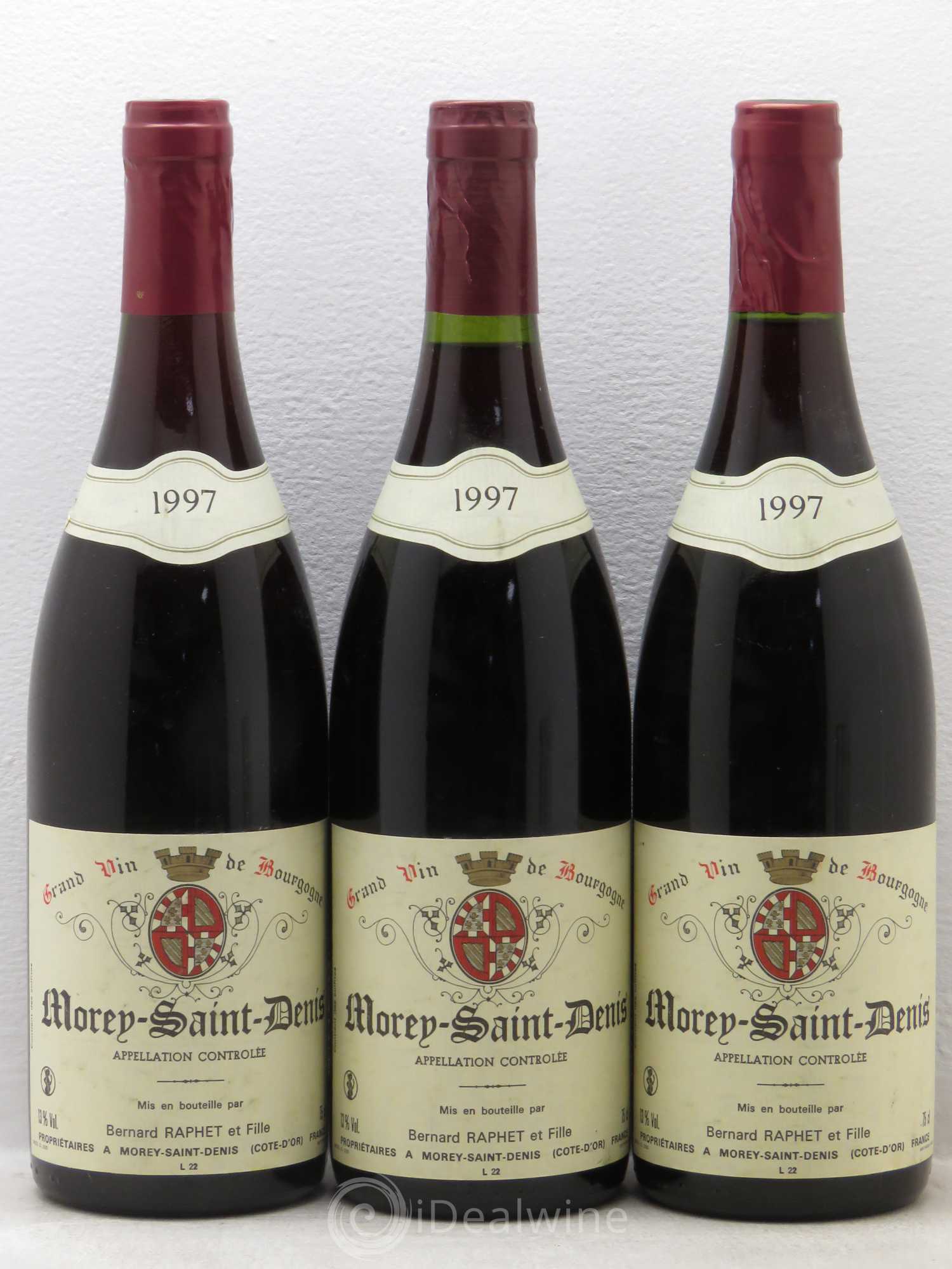 Morey-Saint-Denis Domaine Bernard Raphet 1997 - Lot de 3 bouteilles - 0