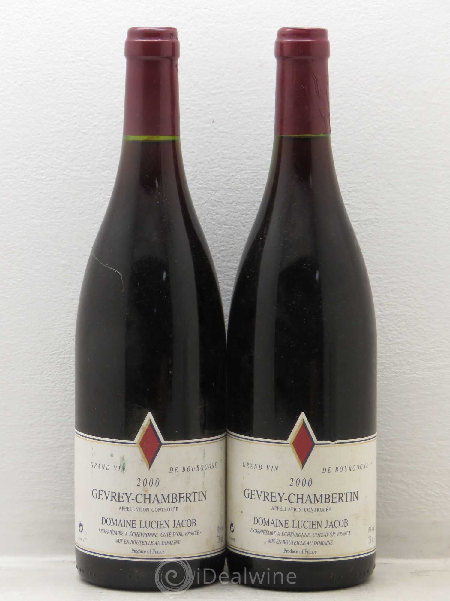 Gevrey-Chambertin Domaine Lucien Jacob (sans prix de réserve) 2000 - Posten von 2 Flaschen - 0