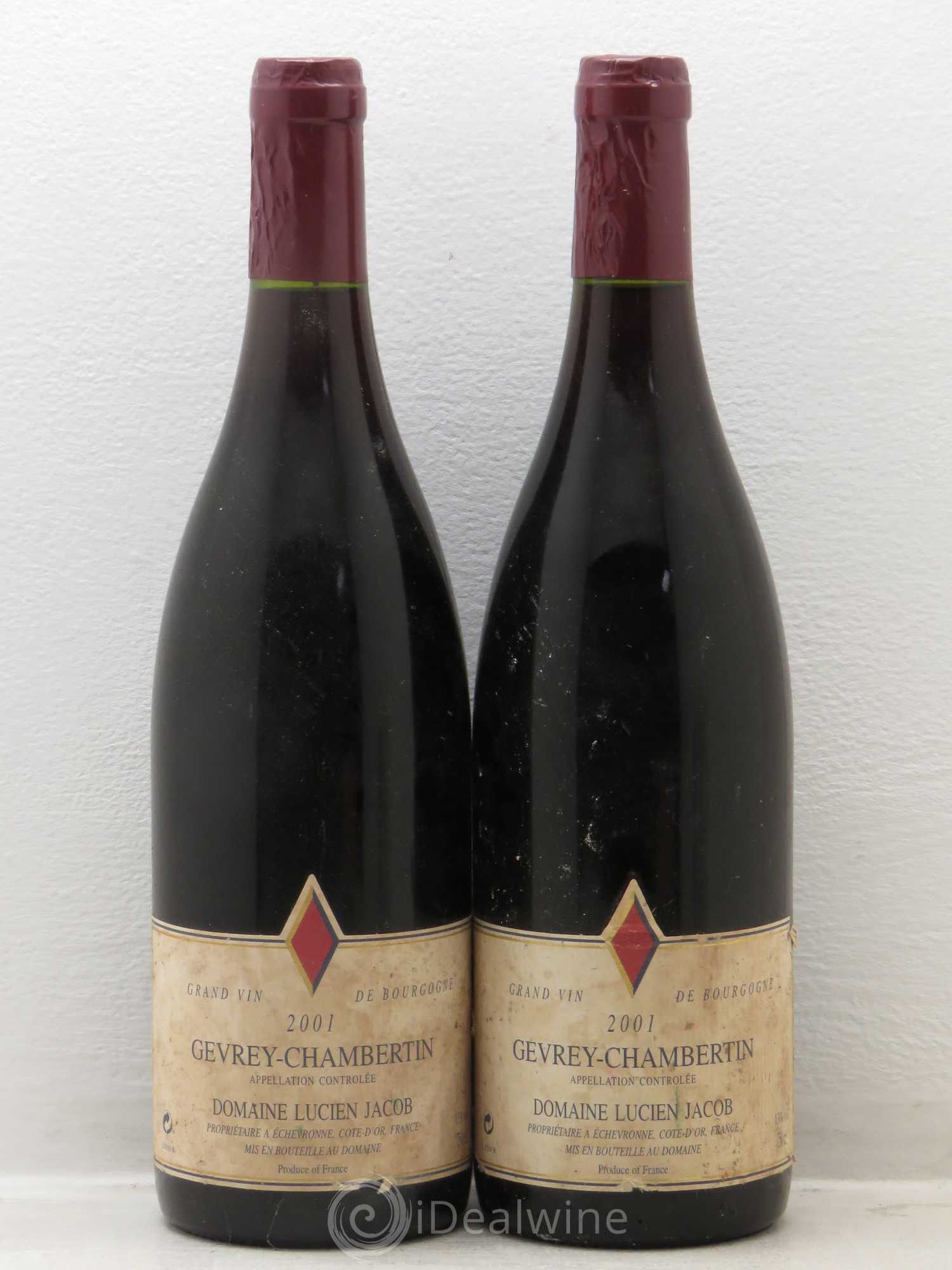 Gevrey-Chambertin Domaine Lucien Jacob 2001 - Lot de 2 bouteilles - 0