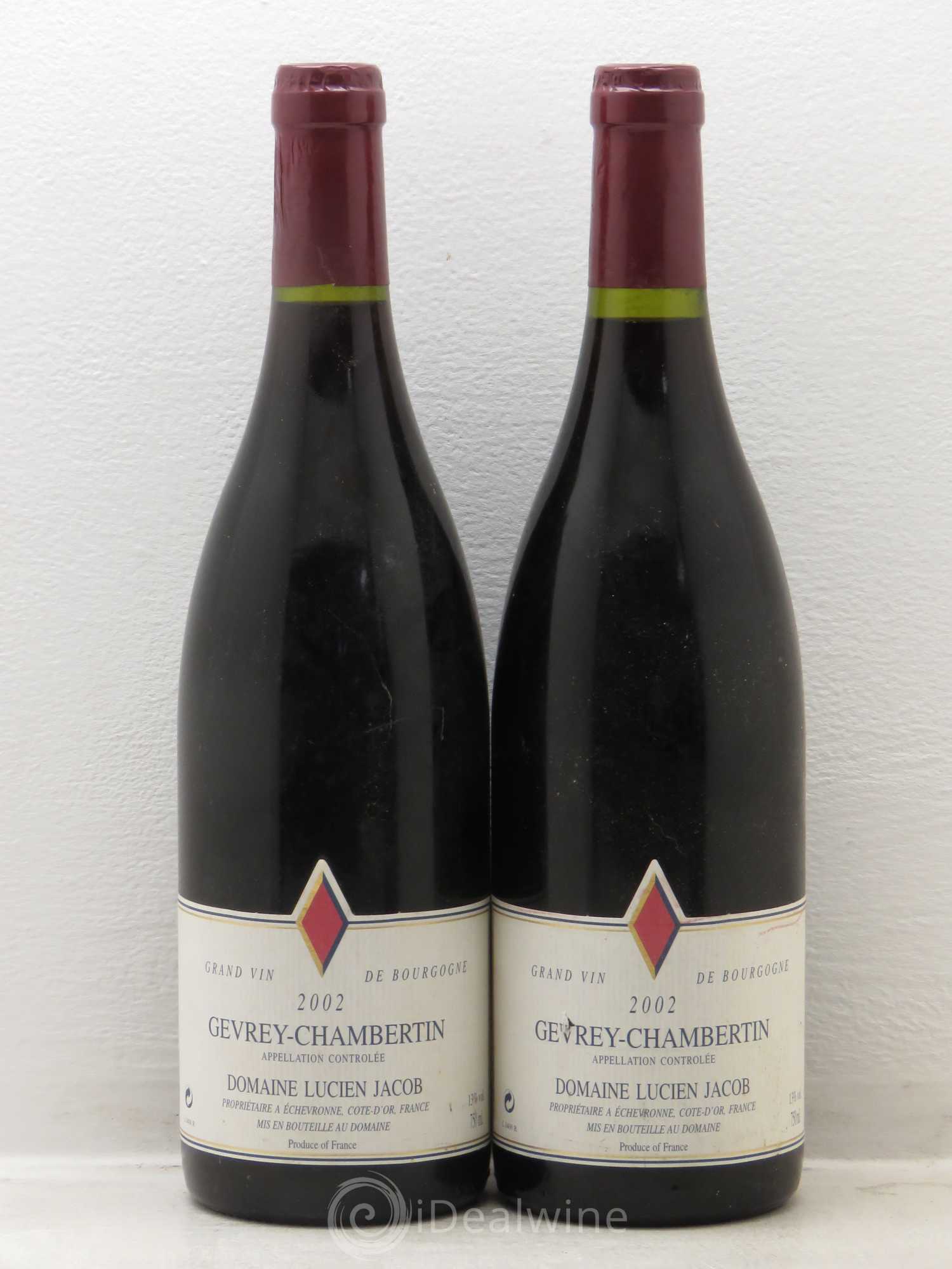 Gevrey-Chambertin Domaine Lucien Jacob (sans prix de réserve) 2002 - Posten von 2 Flaschen - 0