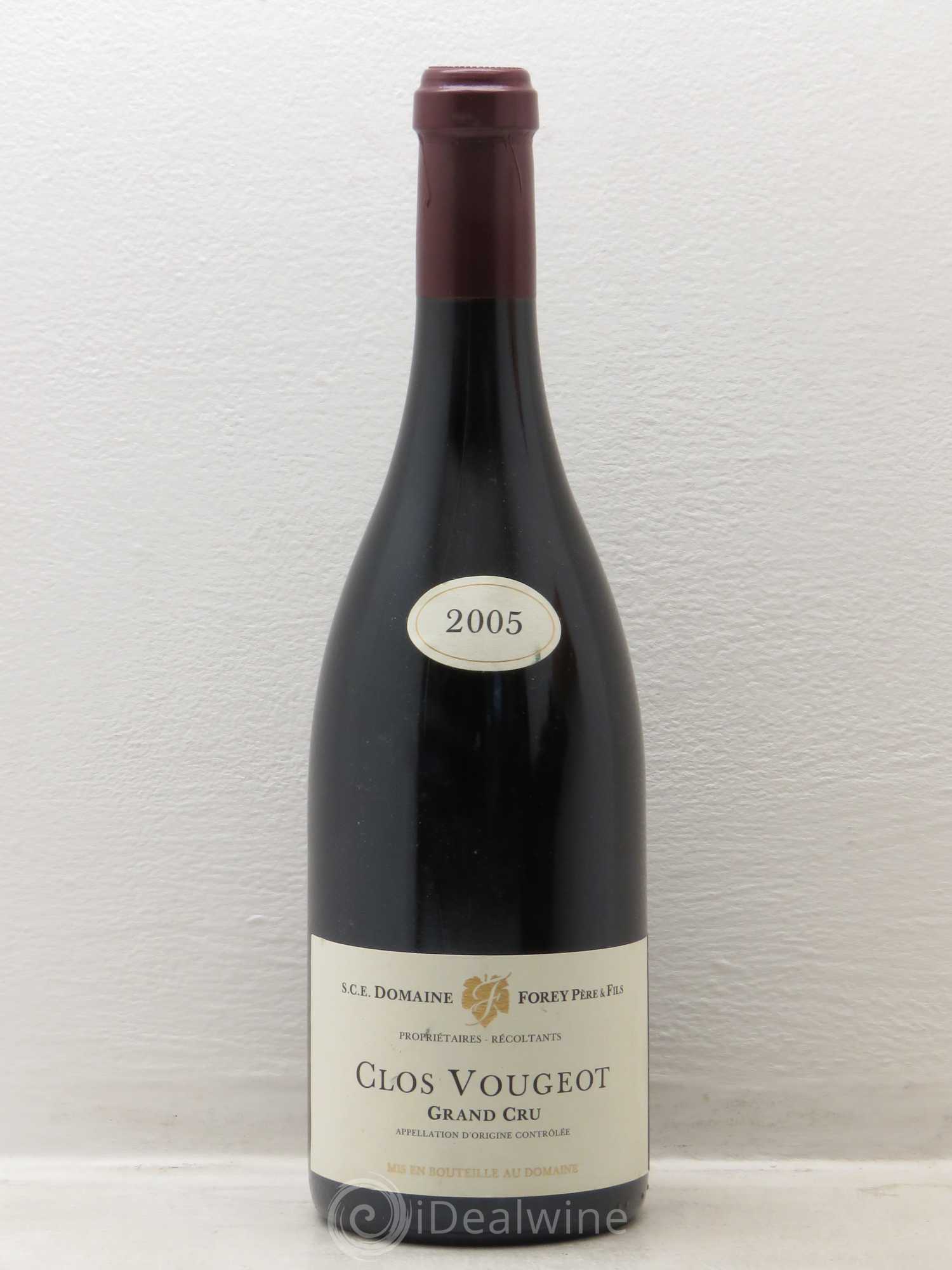 Clos de Vougeot Grand Cru Domaine Forey 2005 - Lot de 1 bouteille - 0