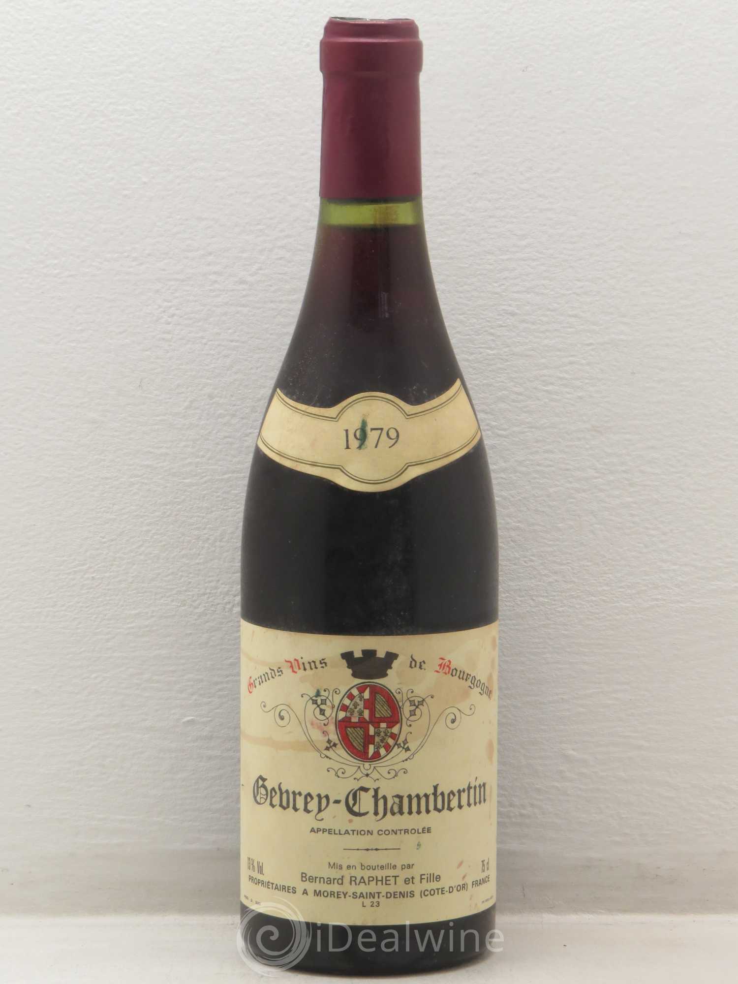 Gevrey-Chambertin Domaine Bernard Raphet 1979 - Lot de 1 bouteille - 0