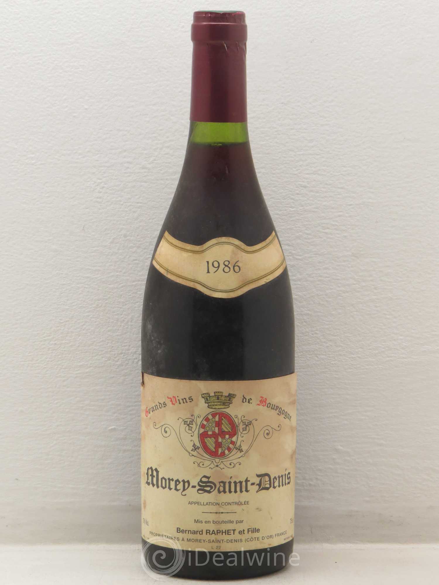 Morey-Saint-Denis 1er Cru Domaine Bernard Raphet 1986 - Lot de 1 bouteille - 0