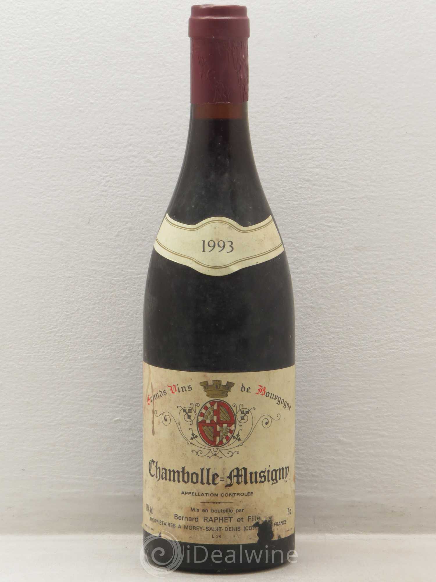 Chambolle-Musigny Domaine Bernard Raphet 1993 - Lot de 1 bouteille - 0