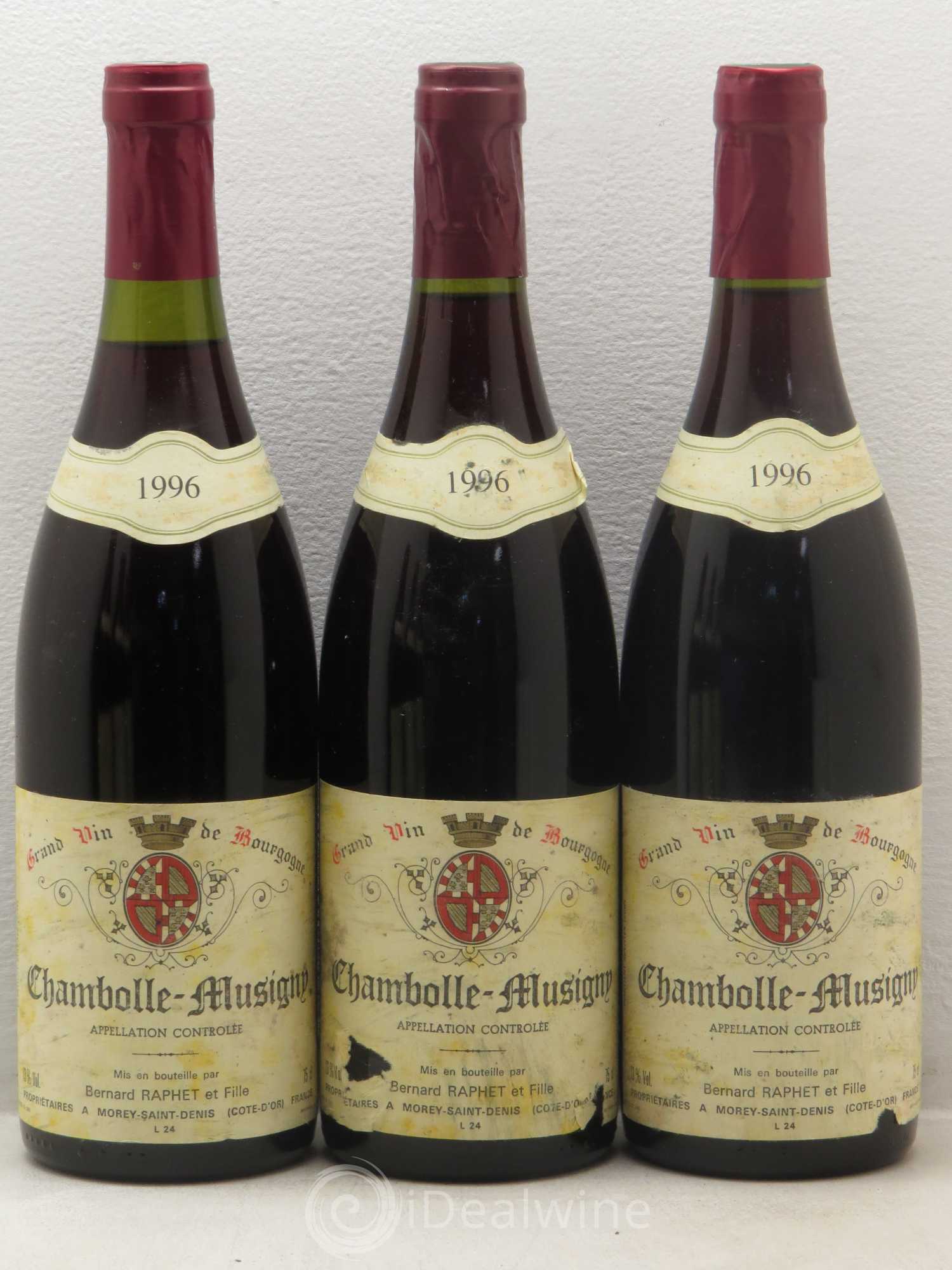 Chambolle-Musigny Domaine Bernard Raphet (sans prix de réserve) 1996 - Posten von 6 Flaschen - 1