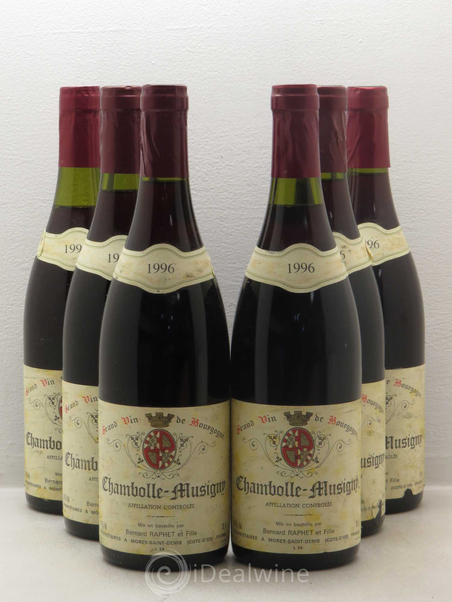 Chambolle-Musigny Domaine Bernard Raphet (sans prix de réserve) 1996 - Posten von 6 Flaschen - 0