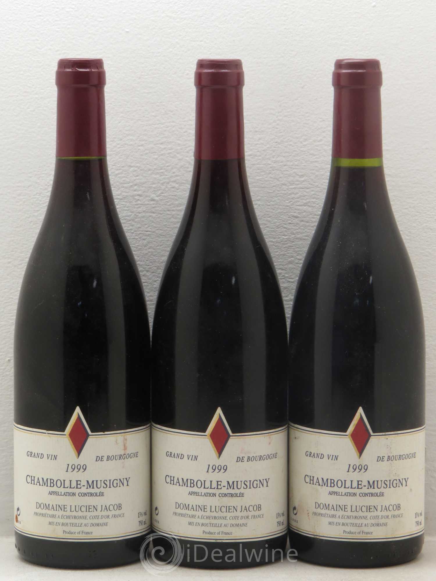 Chambolle-Musigny Domaine Lucien Jacob (sans prix de réserve) 1999 - Posten von 3 Flaschen - 0