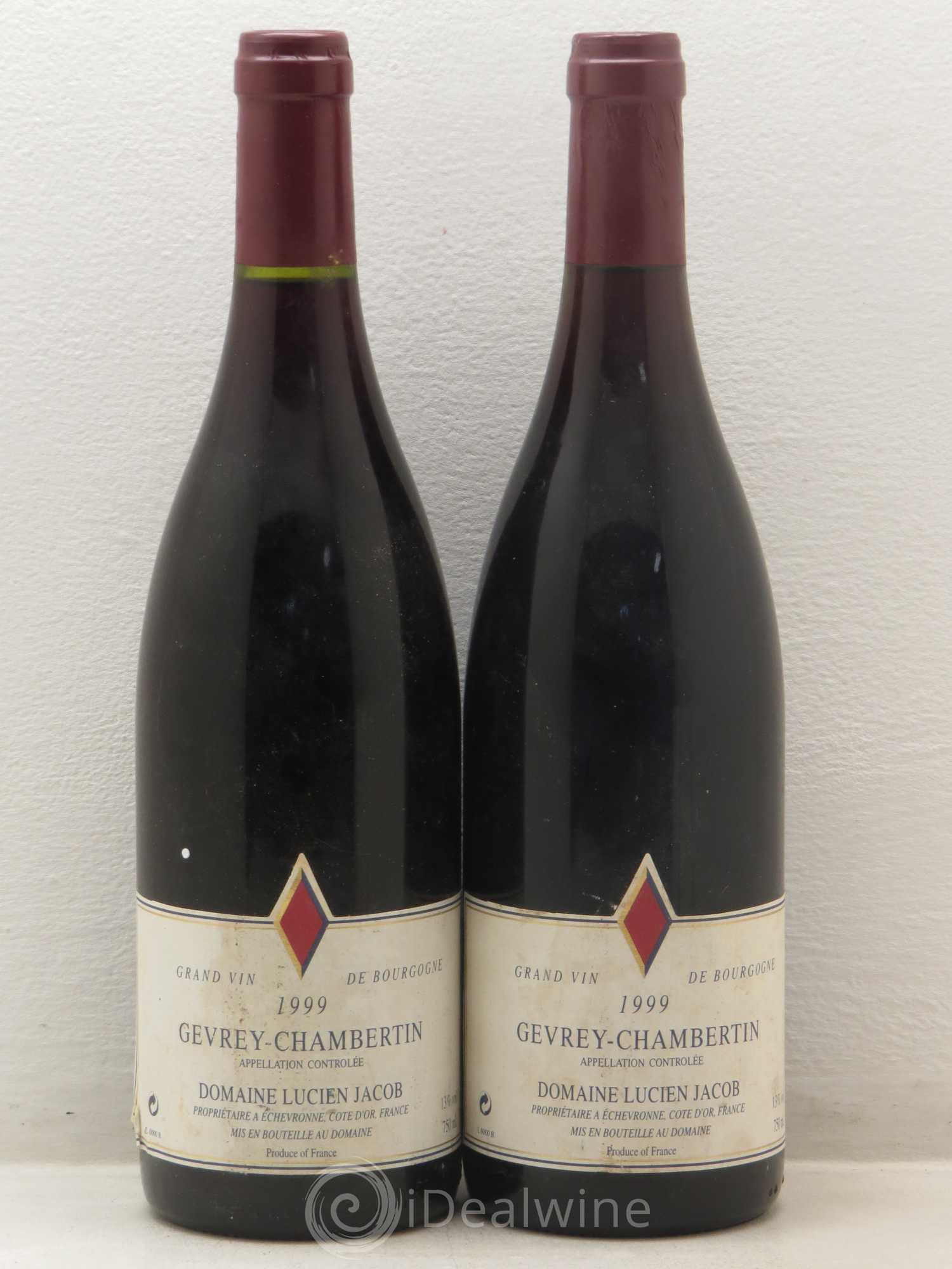 Gevrey-Chambertin Domaine Lucien Jacob (sans prix de réserve) 1999 - Posten von 2 Flaschen - 0
