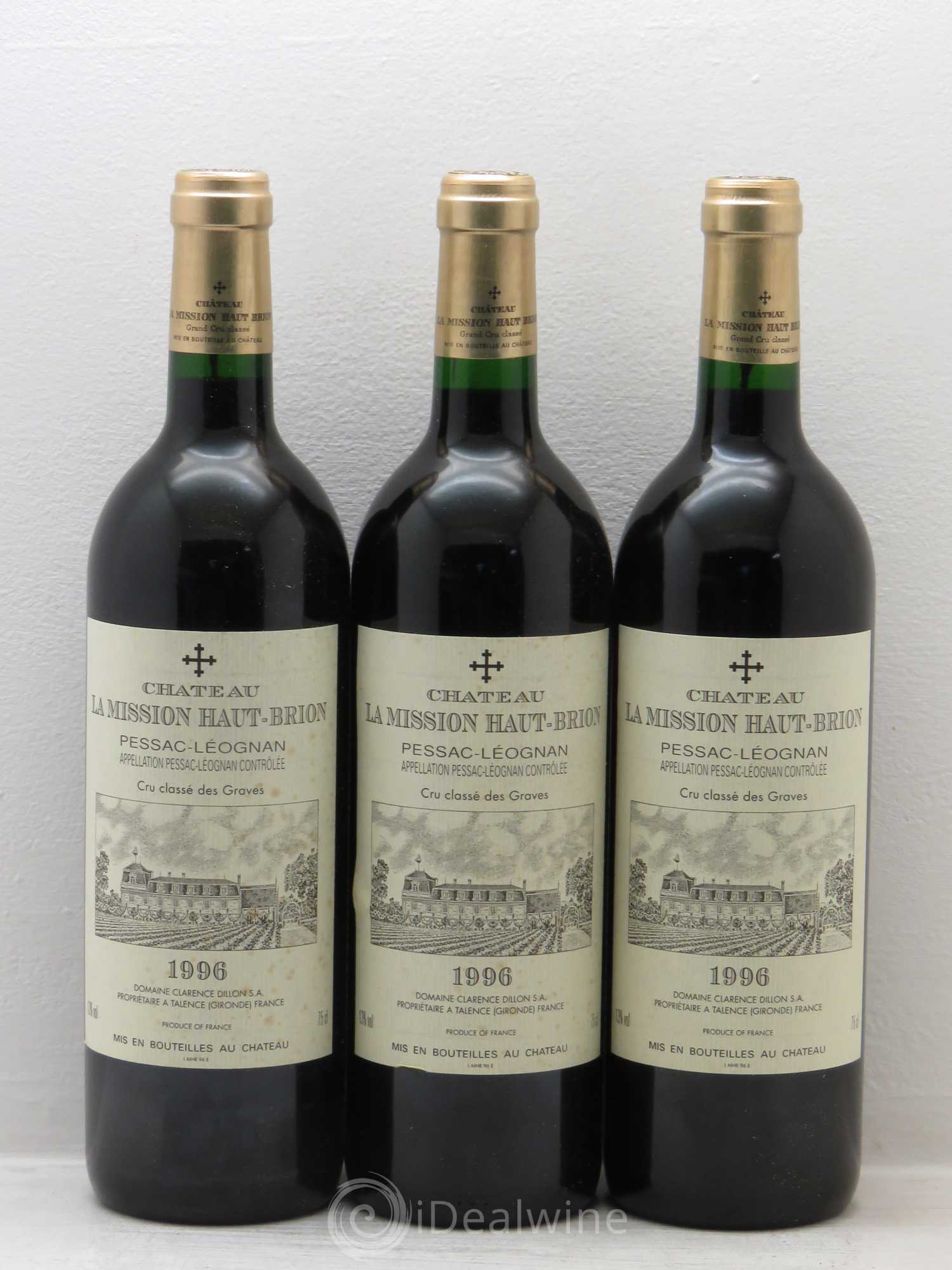 Château la Mission Haut-Brion Cru Classé de Graves 1996 - Lot de 12 bouteilles - 1