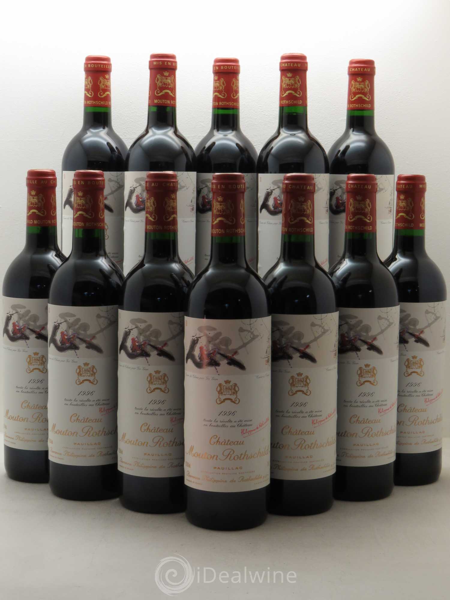 Château Mouton Rothschild 1er Grand Cru Classé 1996 - Lot de 12 bouteilles - 0
