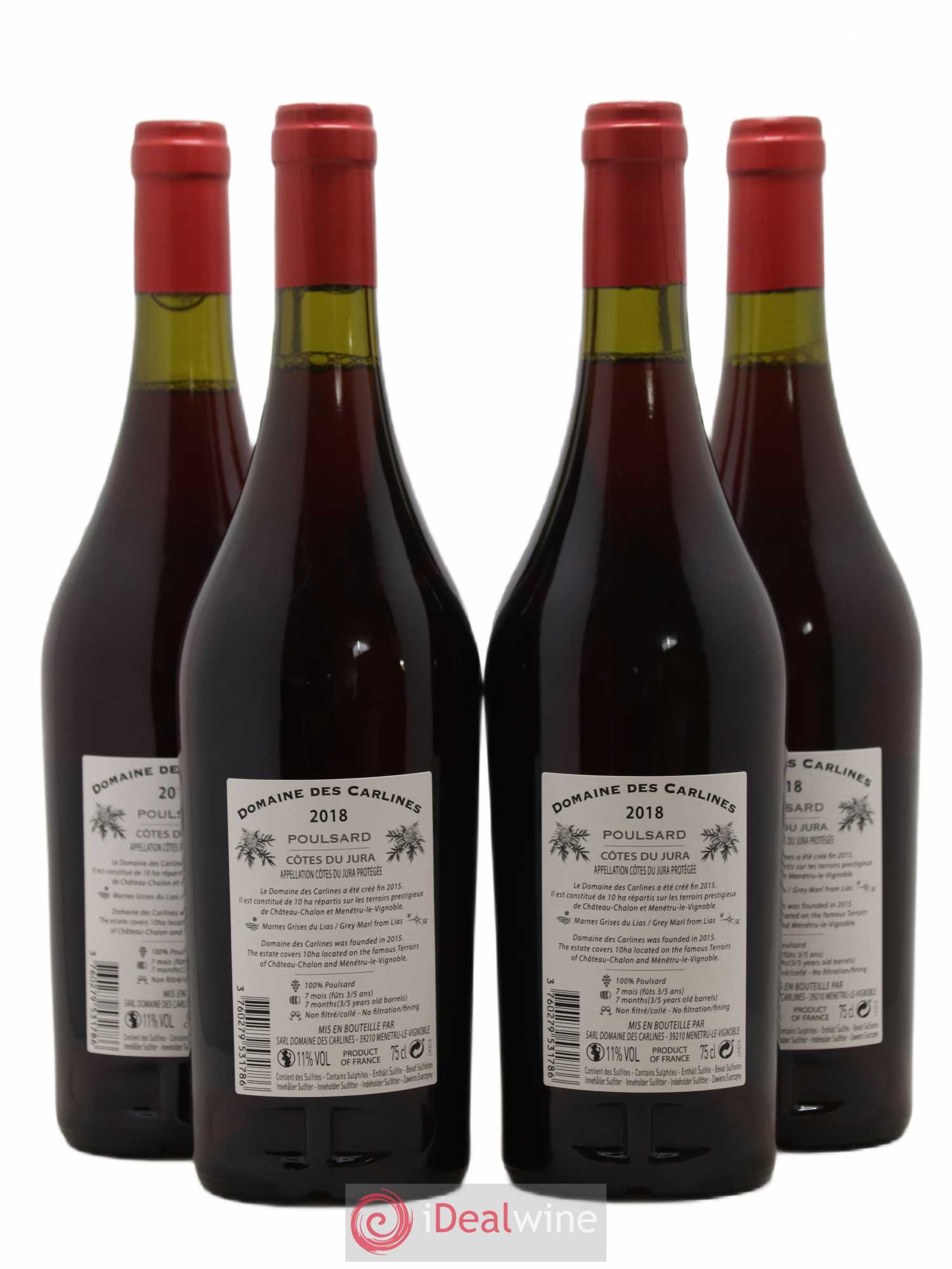 Côtes du Jura Poulsard Domaine des Carlines 2018 - Posten von 4 Flaschen - 1