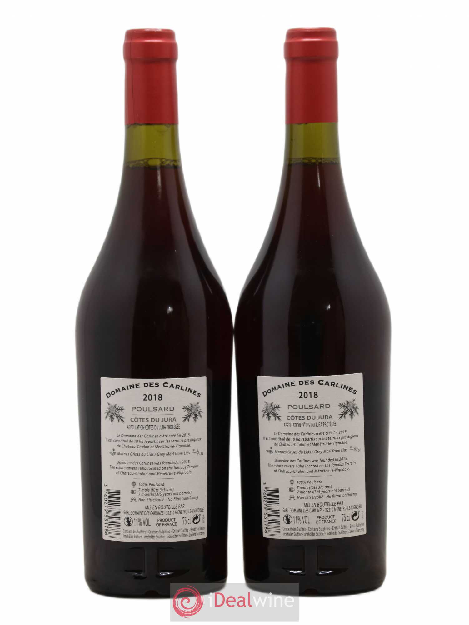 Côtes du Jura Poulsard Domaine des Carlines 2018 - Posten von 2 Flaschen - 1