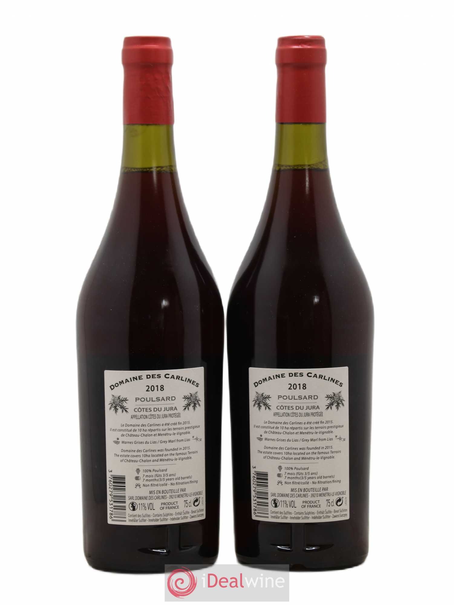 Côtes du Jura Poulsard Domaine des Carlines 2018 - Posten von 2 Flaschen - 1