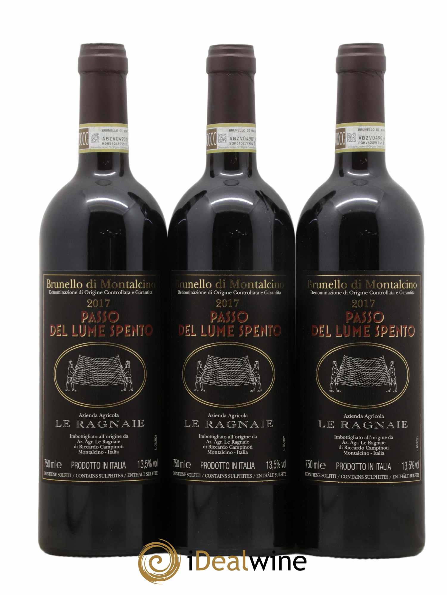 Brunello di Montalcino Le Ragnaie Passo del Lume Spento 2017 - Lot de 3 bouteilles - 0