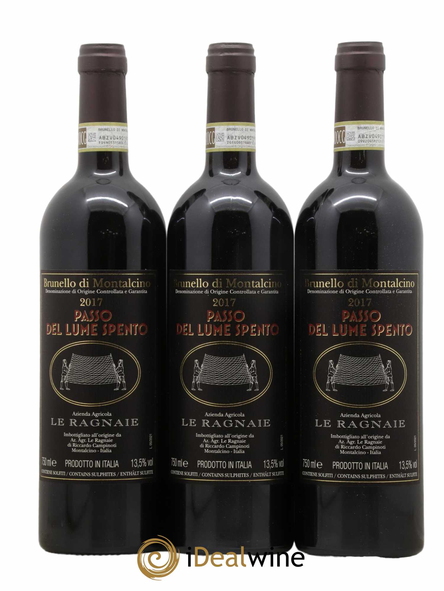 Brunello di Montalcino Le Ragnaie Passo del Lume Spento 2017 - Lot de 3 bouteilles - 0