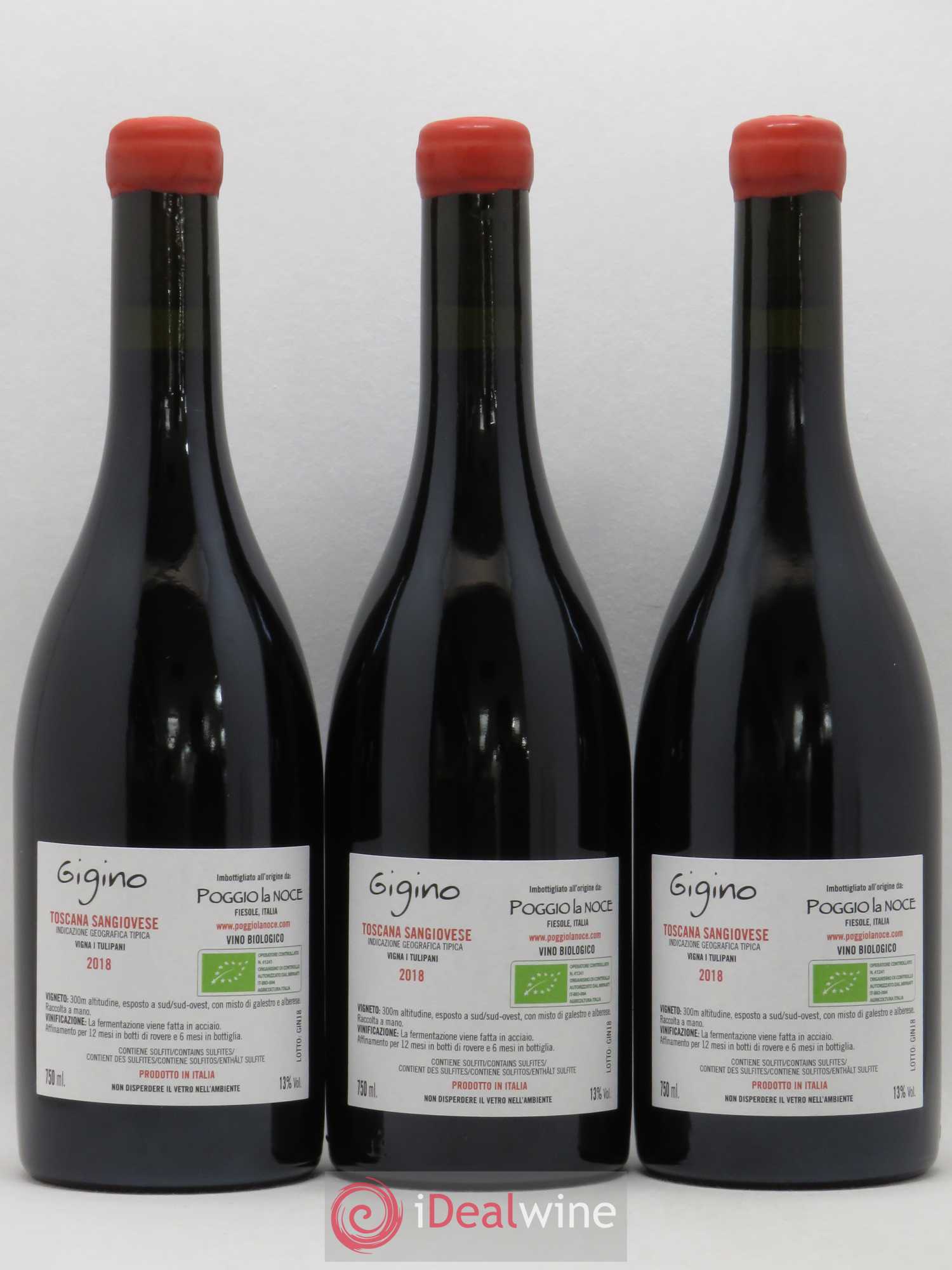 Toscana IGT Gigino Poggio La Noce Sangiovese 2018 - Posten von 3 Flaschen - 1