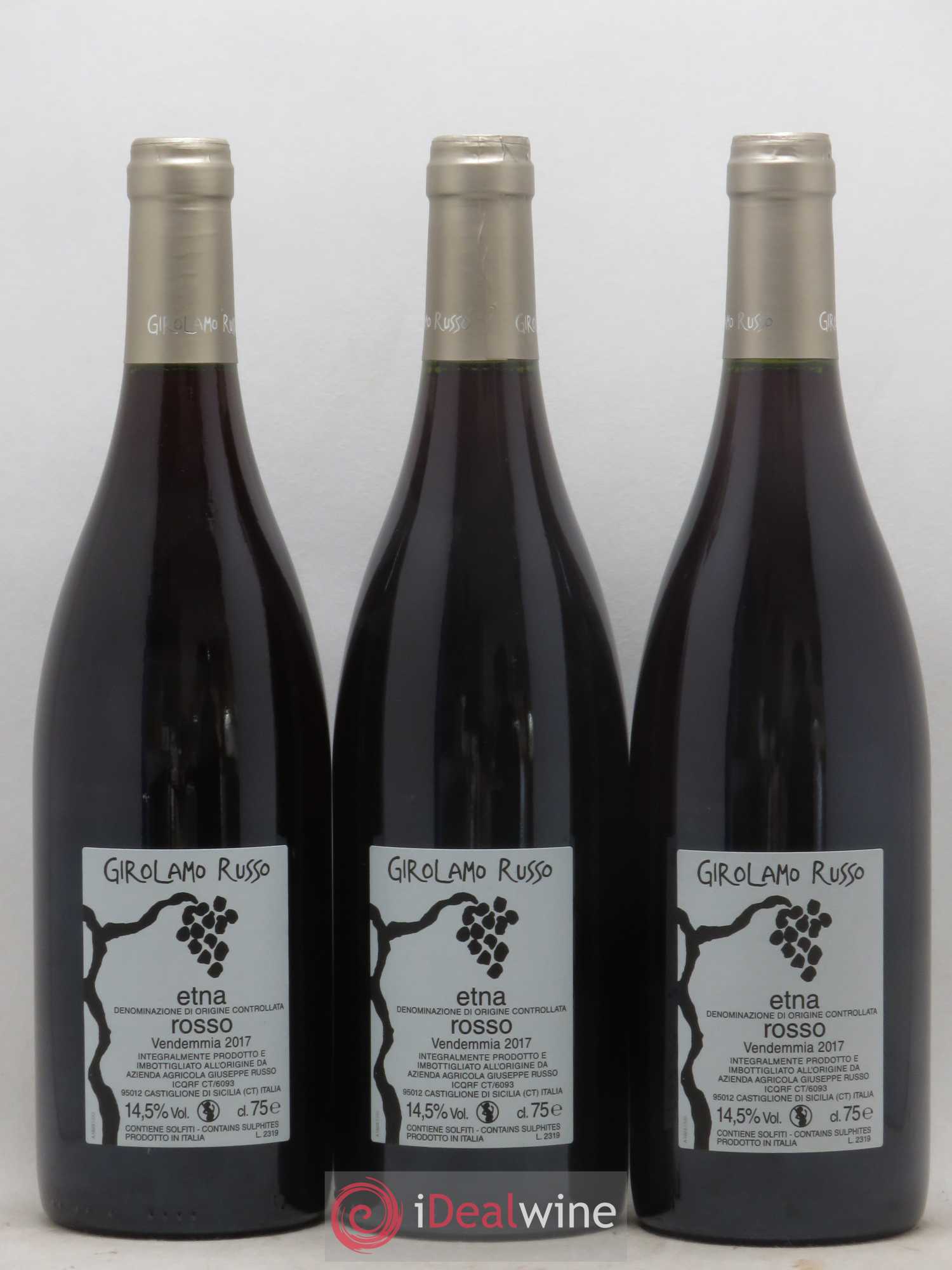 Italie DOC Etna San Lorenzo Girolamo Russo 2017 - Posten von 3 Flaschen - 1