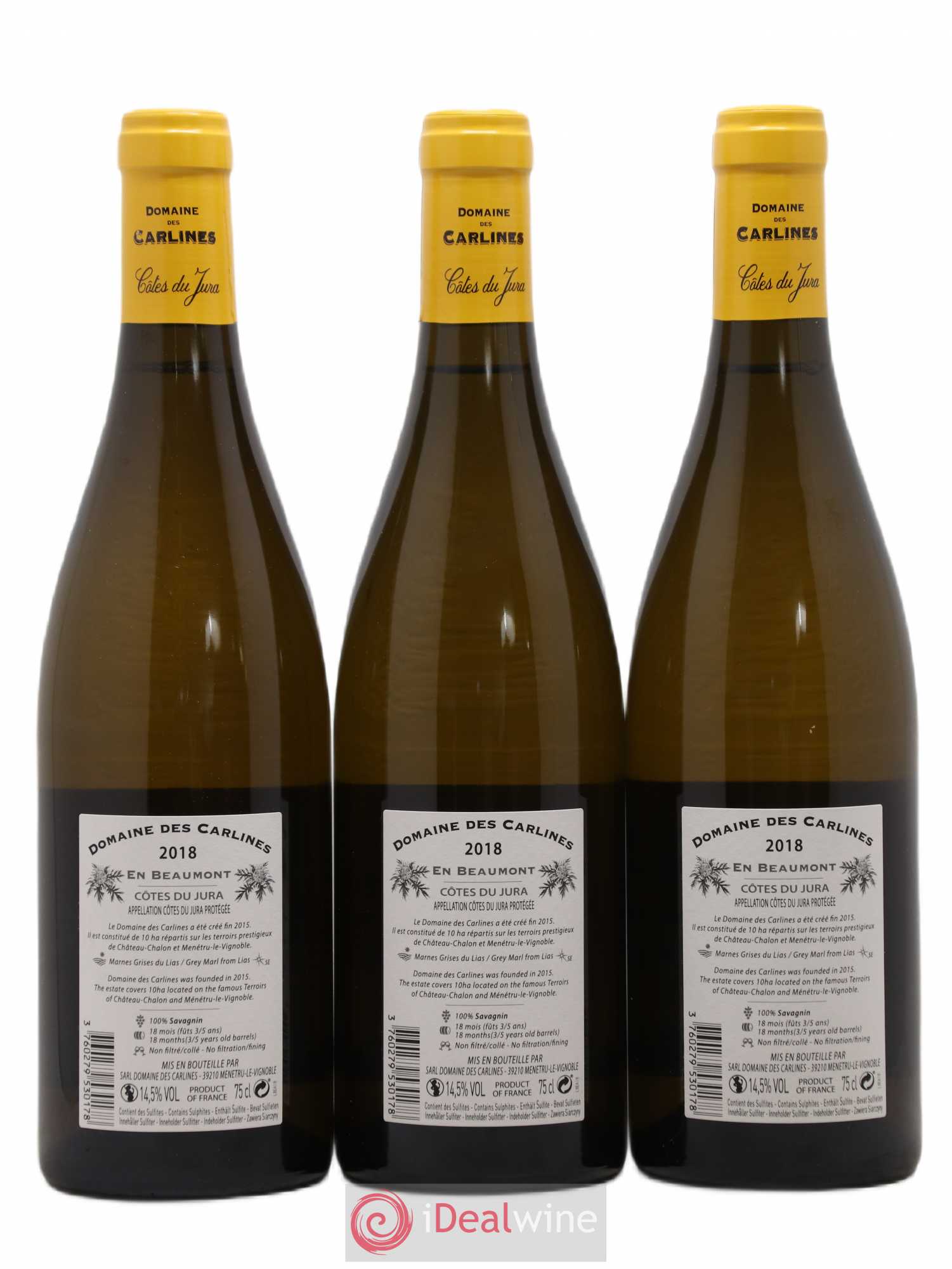 Côtes du Jura Savagnin En Beaumont Domaine des Carlines 2018 - Posten von 6 Flaschen - 4