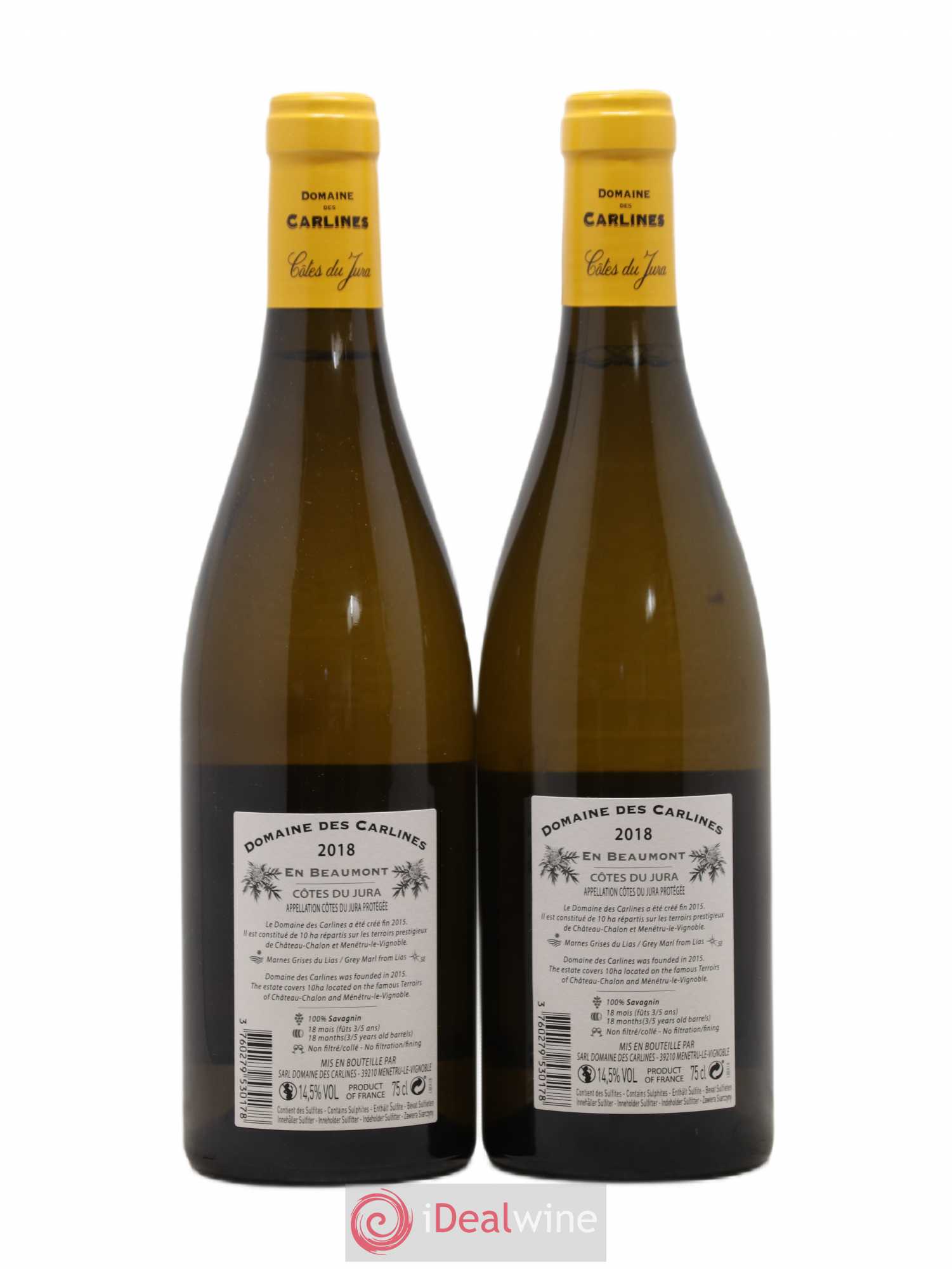 Côtes du Jura Savagnin En Beaumont Domaine des Carlines 2018 - Posten von 2 Flaschen - 1