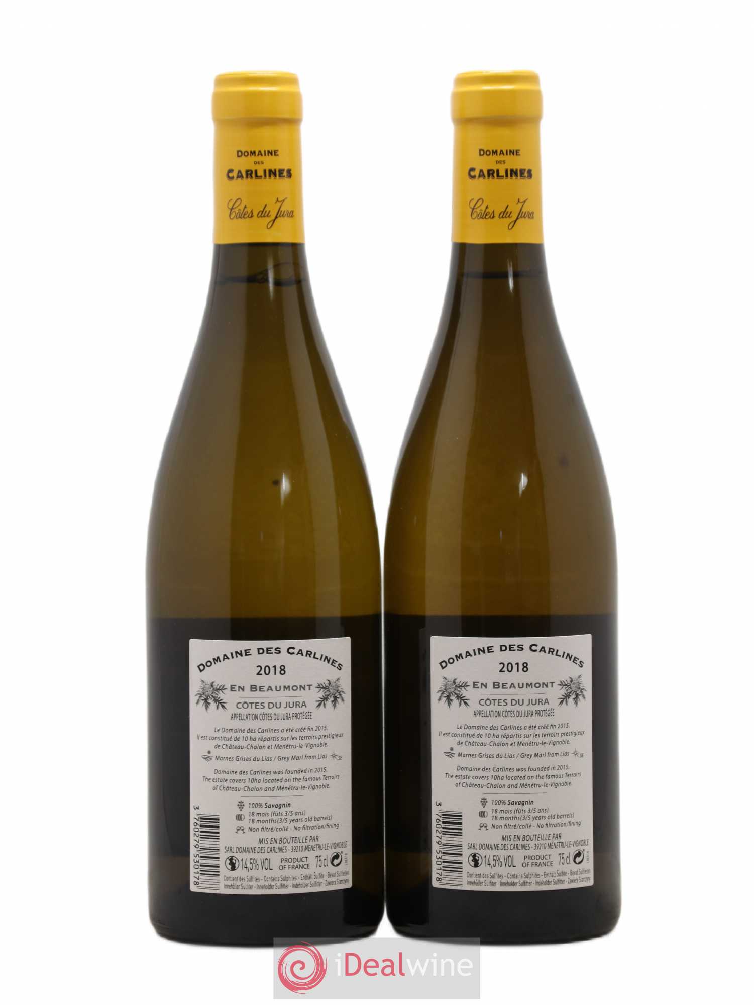 Côtes du Jura Savagnin En Beaumont Domaine des Carlines 2018 - Posten von 2 Flaschen - 1