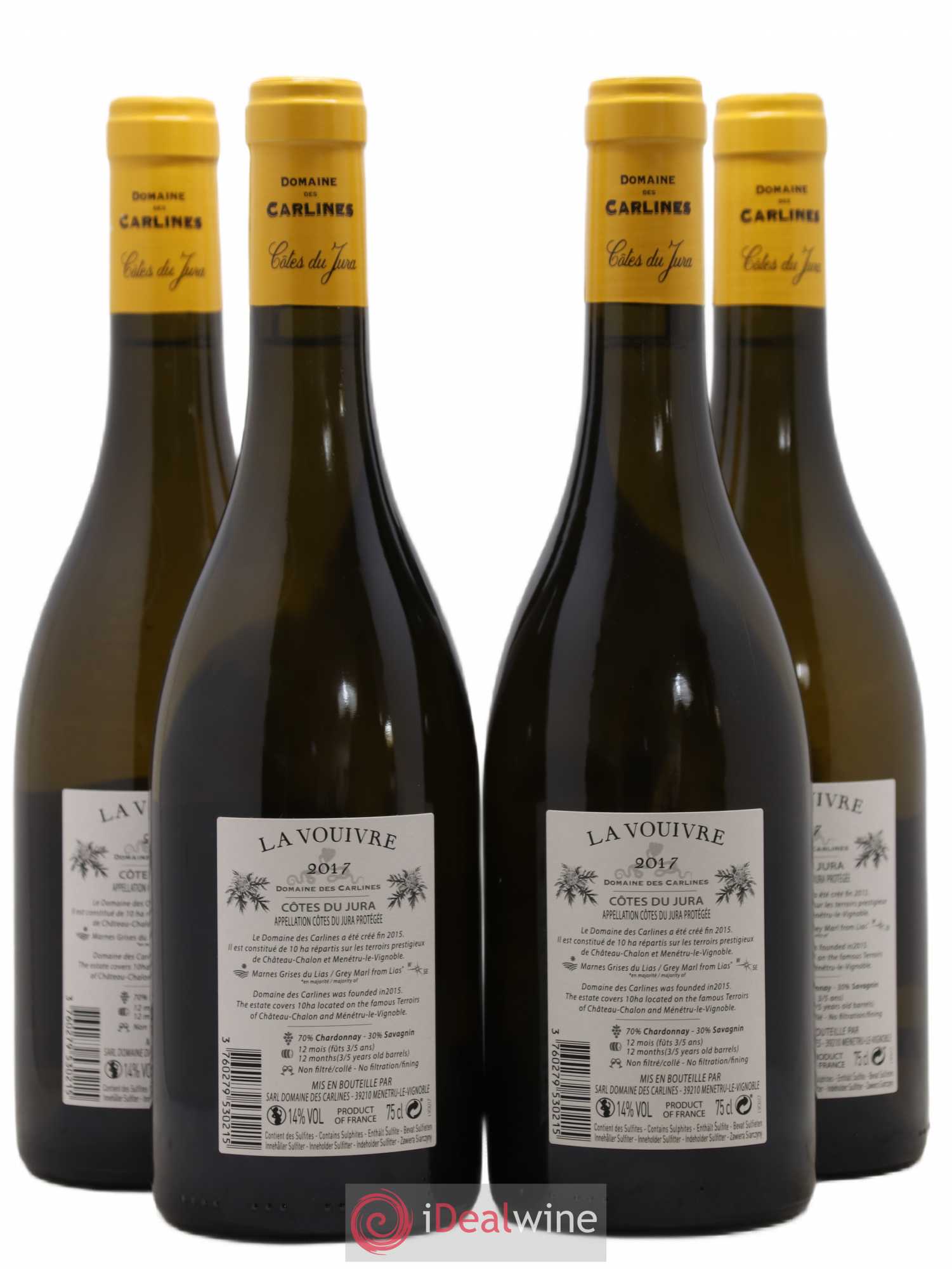 Côtes du Jura La Vouivre Domaine des Carlines 2017 - Posten von 4 Flaschen - 1