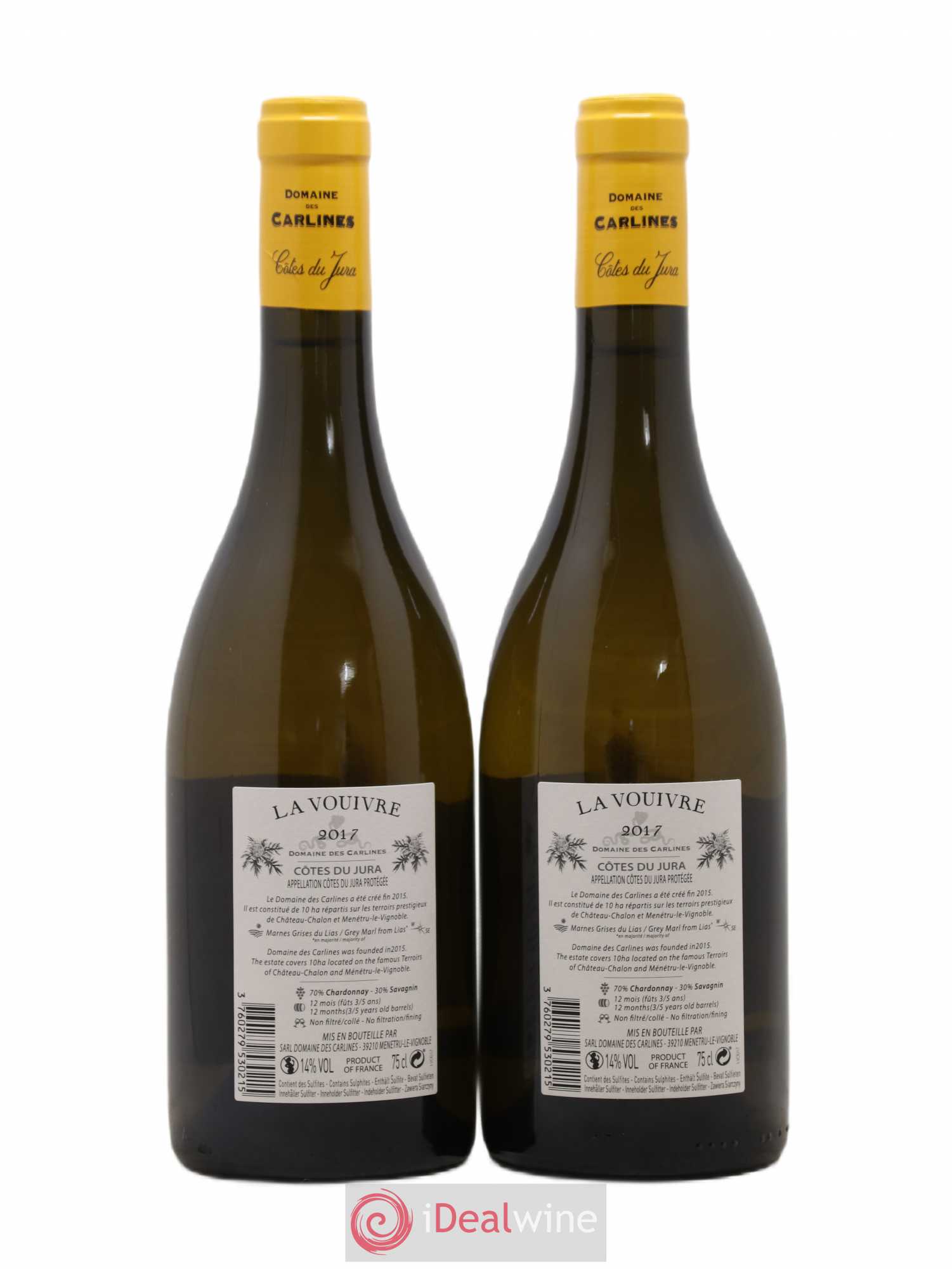 Côtes du Jura La Vouivre Domaine des Carlines 2017 - Lot de 2 bouteilles - 1