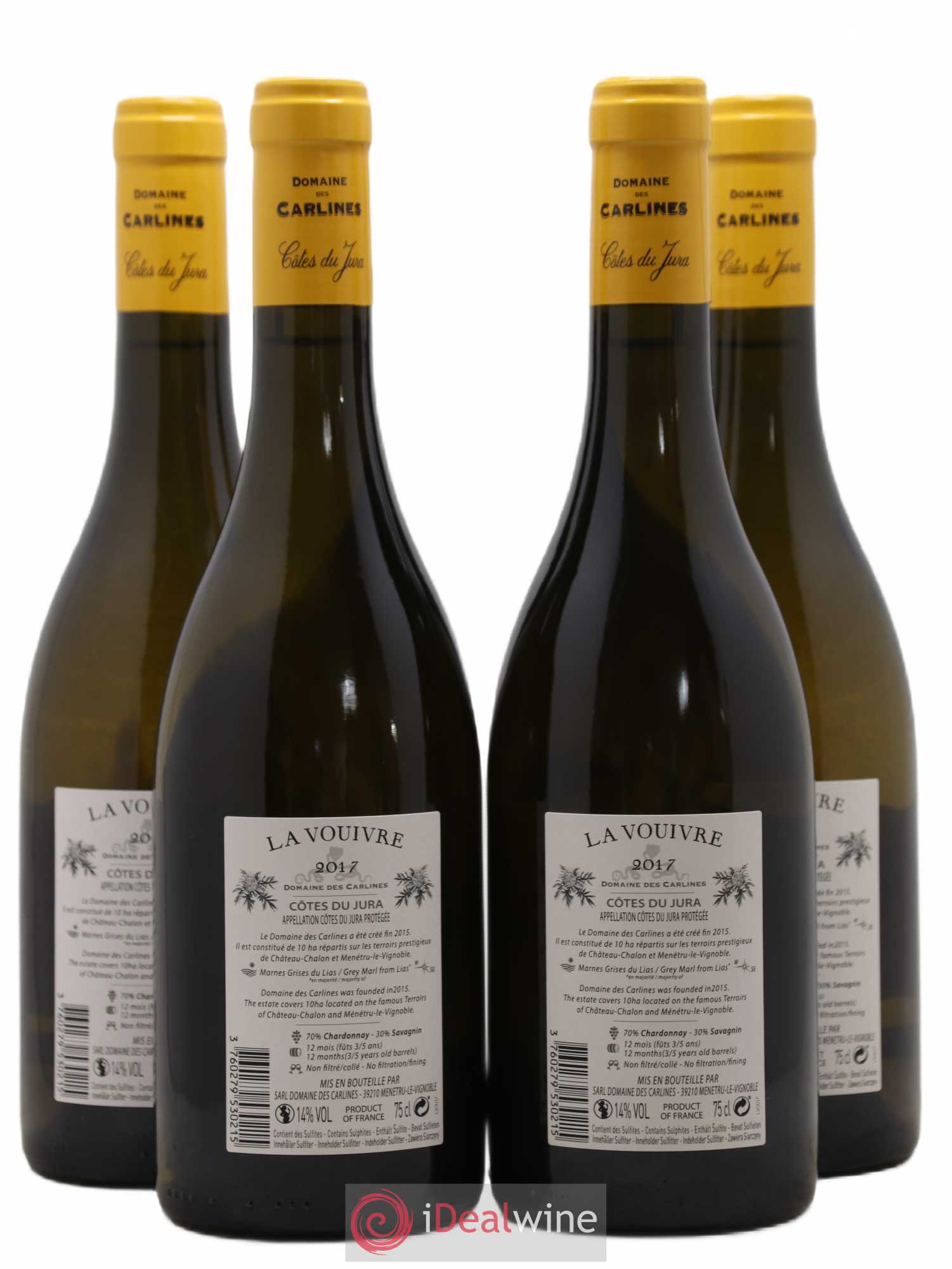Côtes du Jura La Vouivre Domaine des Carlines 2017 - Posten von 4 Flaschen - 1