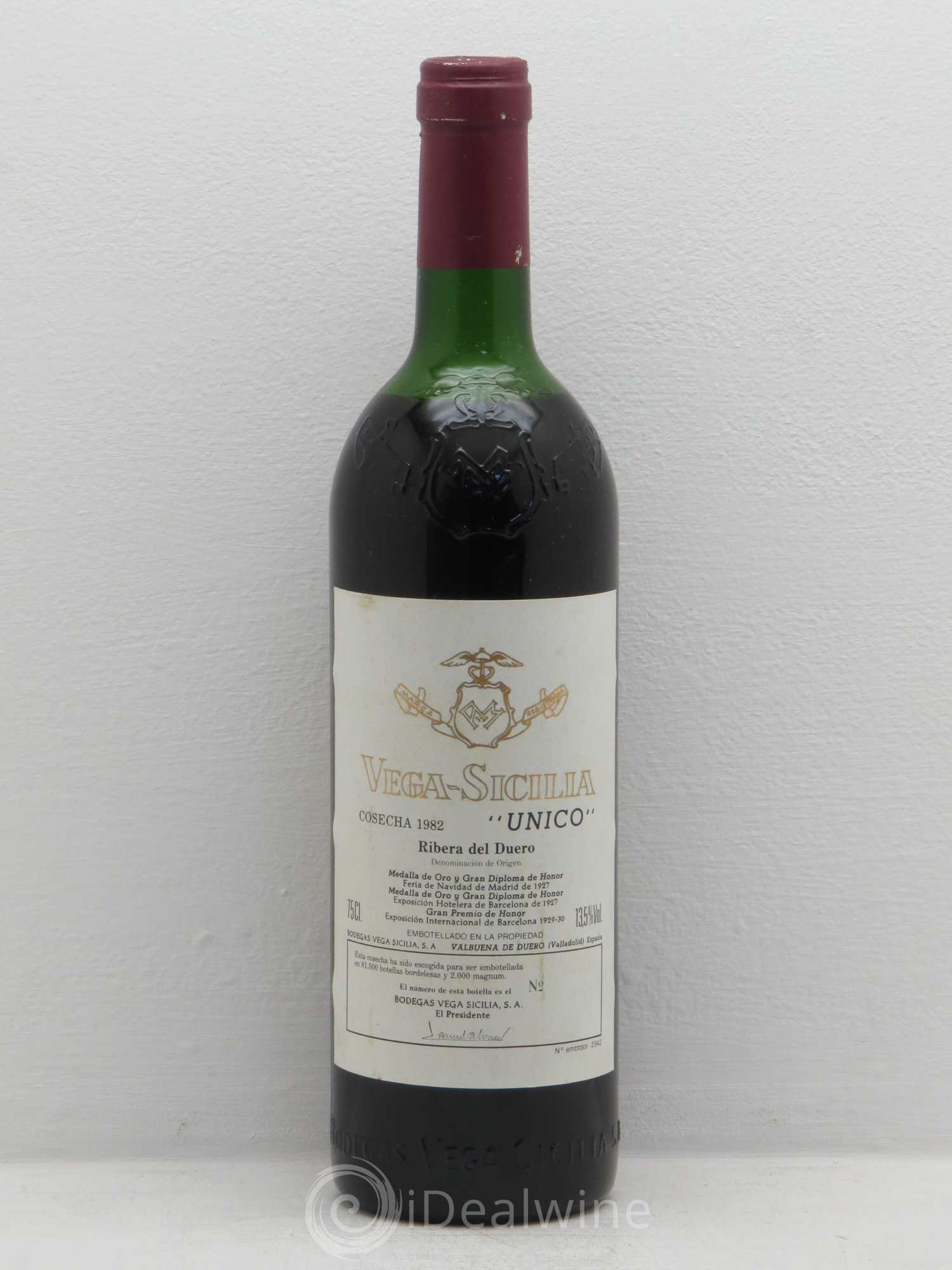 Ribera Del Duero DO Vega Sicilia Unico Famille Alvarez 1982 - Lot de 1 bouteille - 0