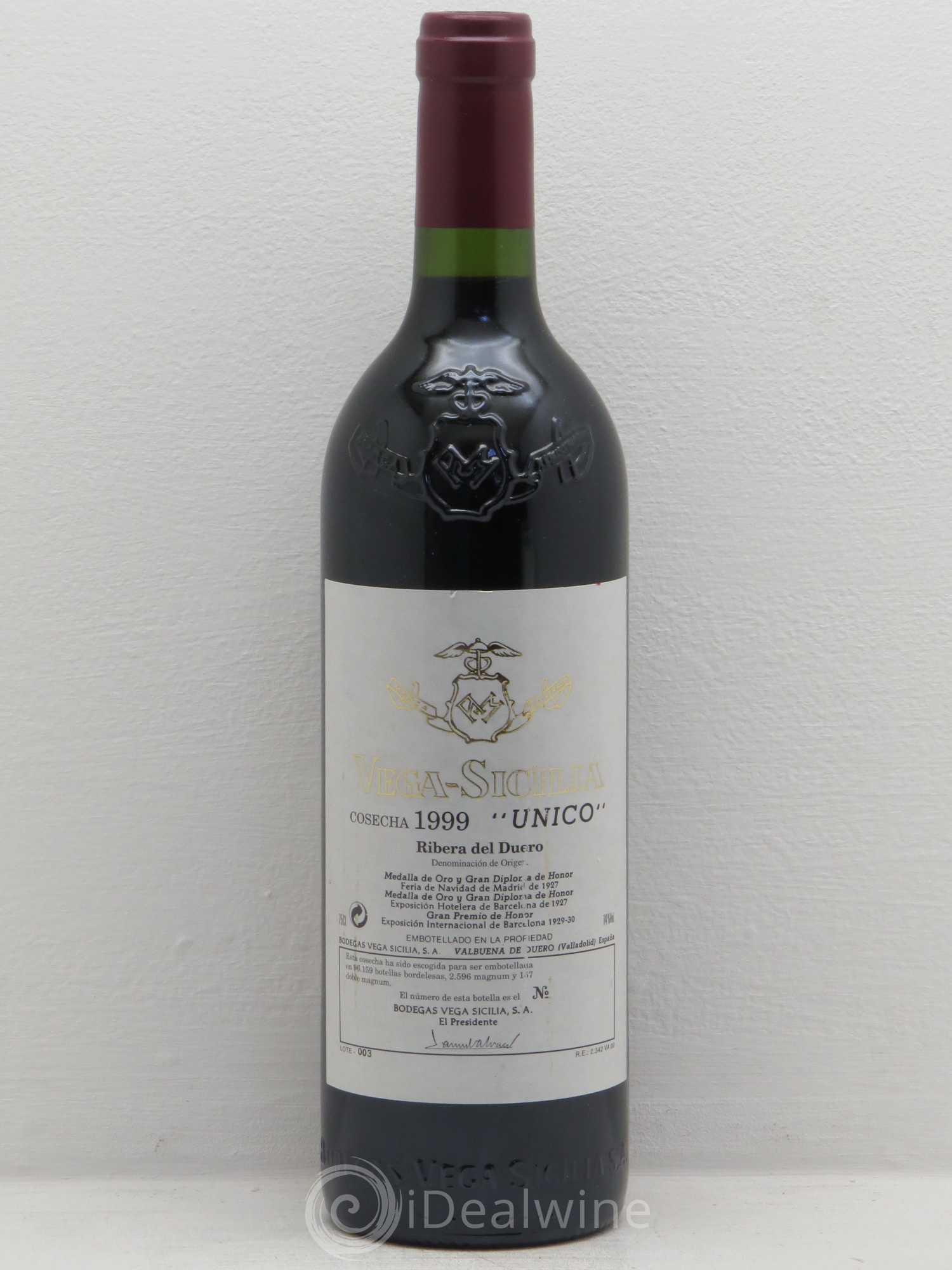 Ribera Del Duero DO Vega Sicilia Unico Famille Alvarez 1999 - Lot de 1 bouteille - 0