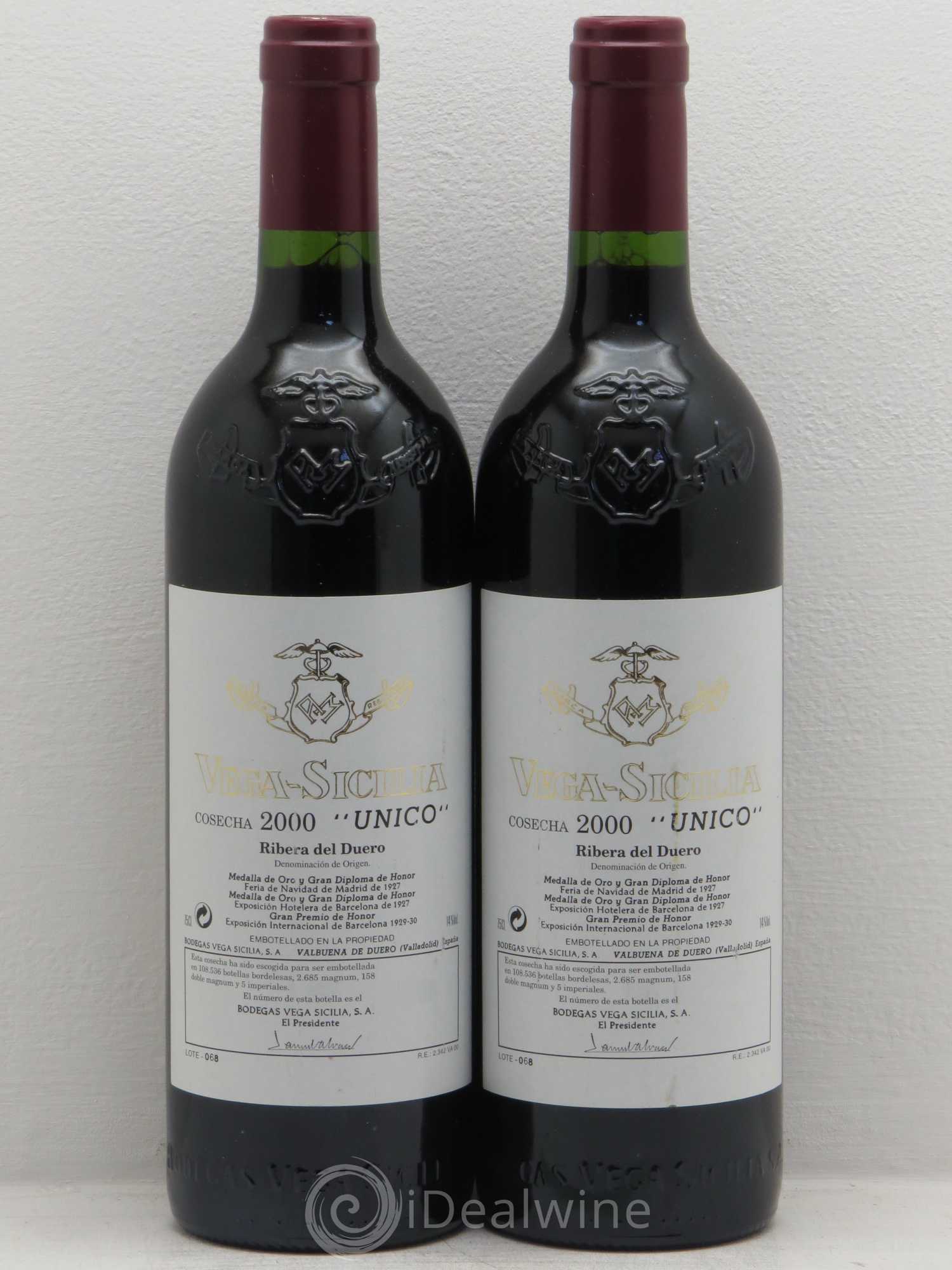 Ribera Del Duero DO Vega Sicilia Unico Famille Alvarez 2000 - Lot de 2 bouteilles - 0