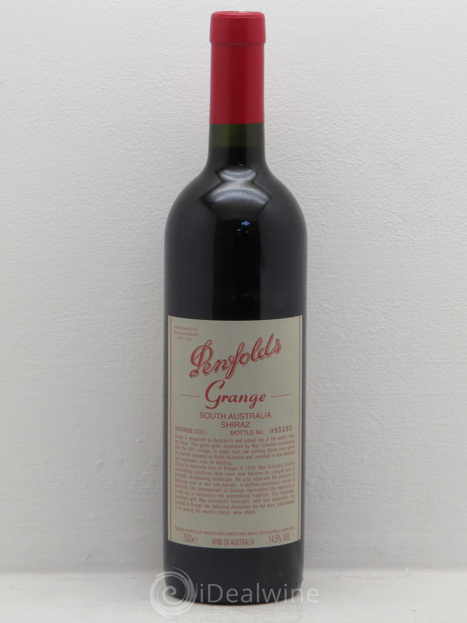 South Australia Penfolds Wines Grange Bin 95 Shiraz 2001 - Lot de 1 bouteille - 0