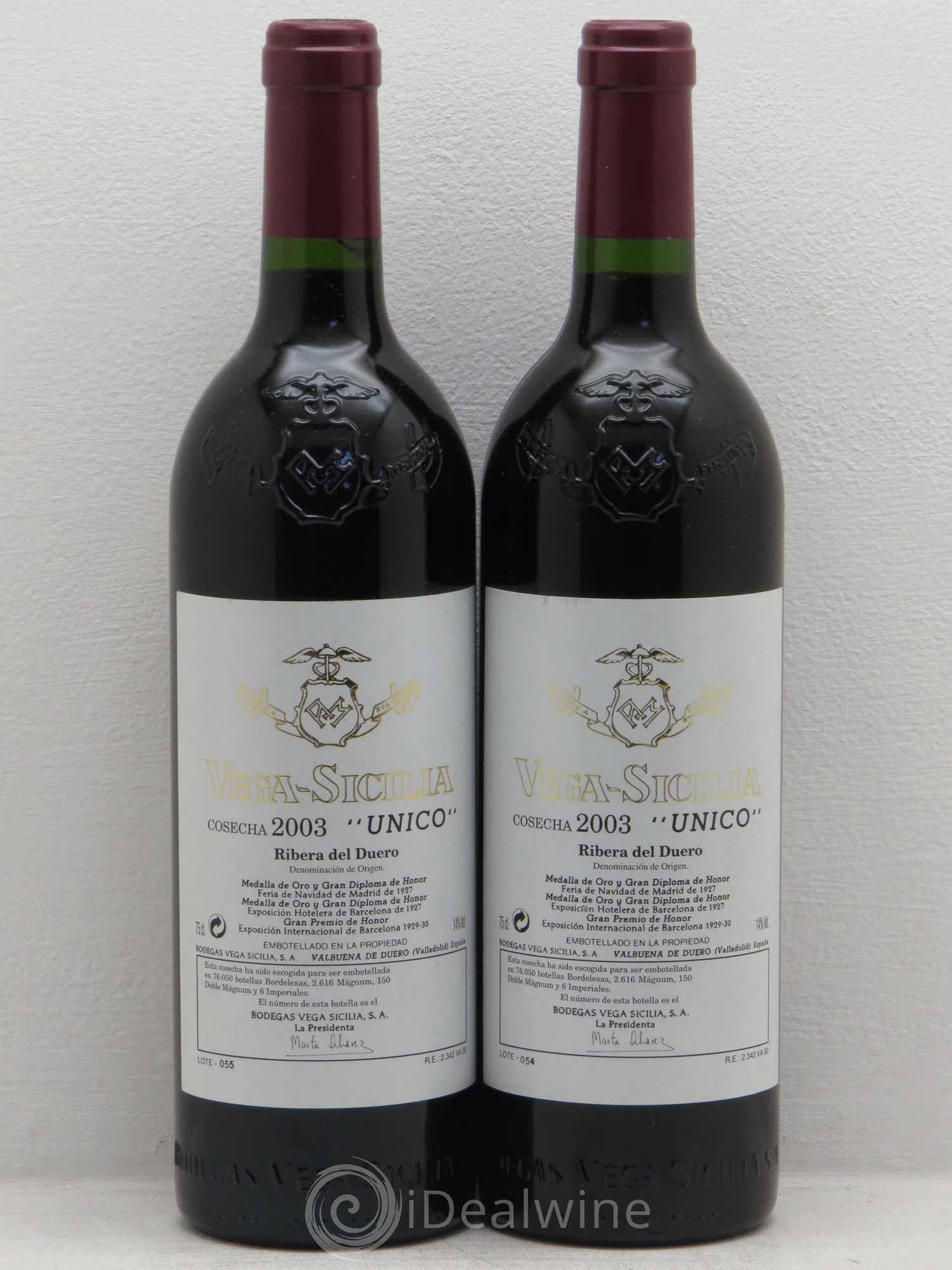 Ribera Del Duero DO Vega Sicilia Unico Famille Alvarez 2003 - Lot de 2 bouteilles - 0