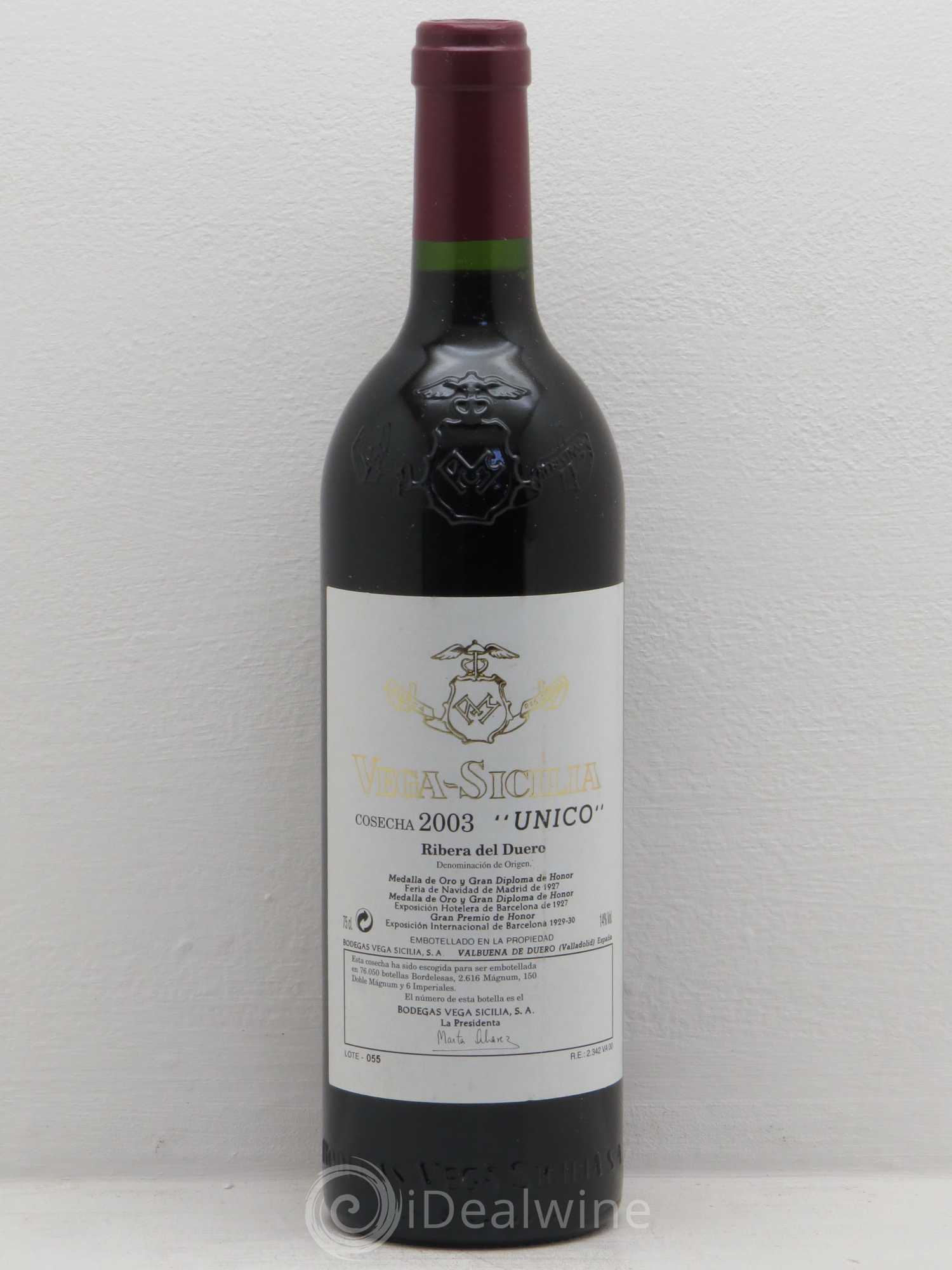 Ribera Del Duero DO Vega Sicilia Unico Famille Alvarez 2003 - Posten von 1 Flasche - 0
