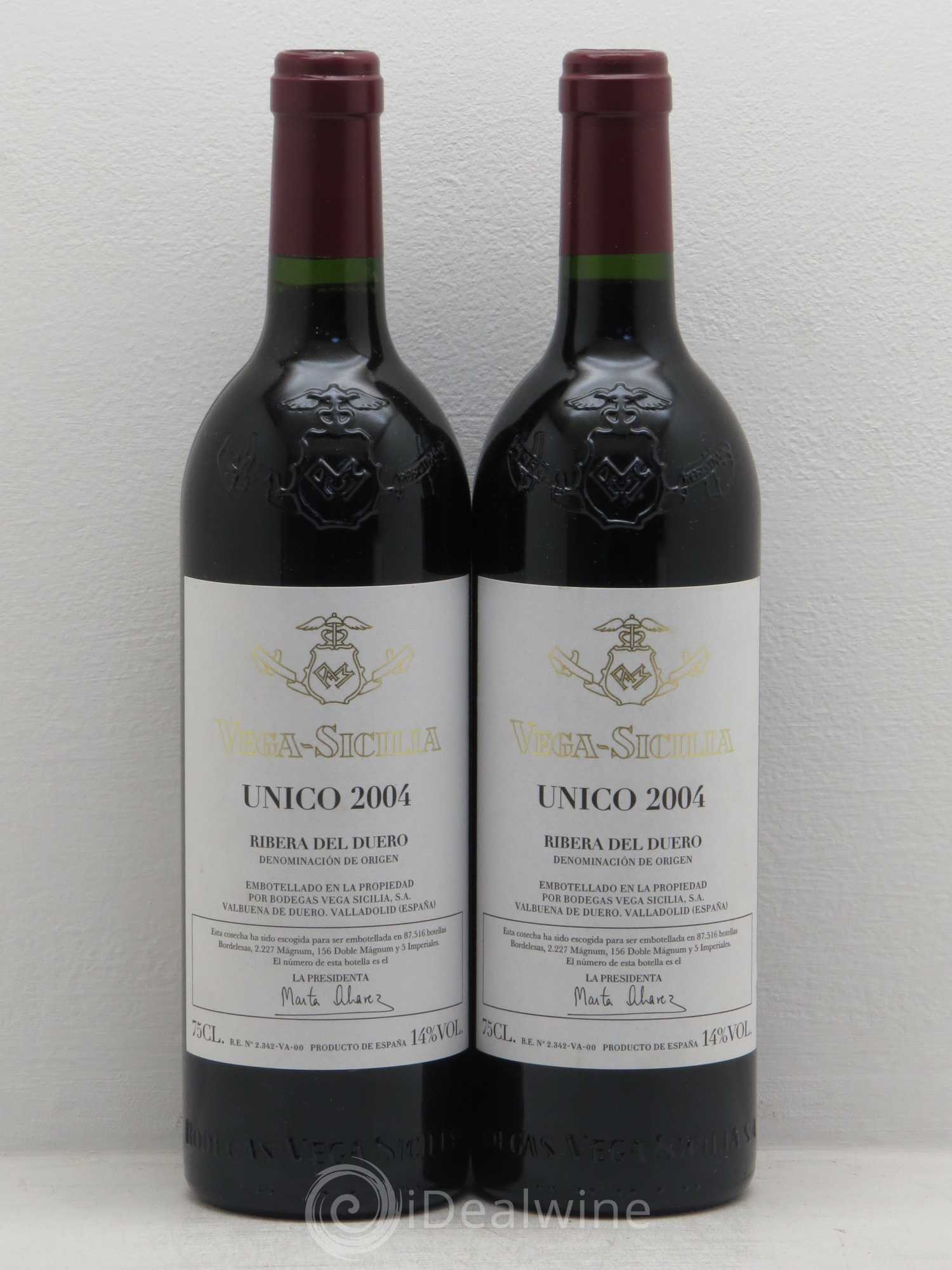 Ribera Del Duero DO Vega Sicilia Unico Famille Alvarez 2004 - Lot de 2 bouteilles - 0